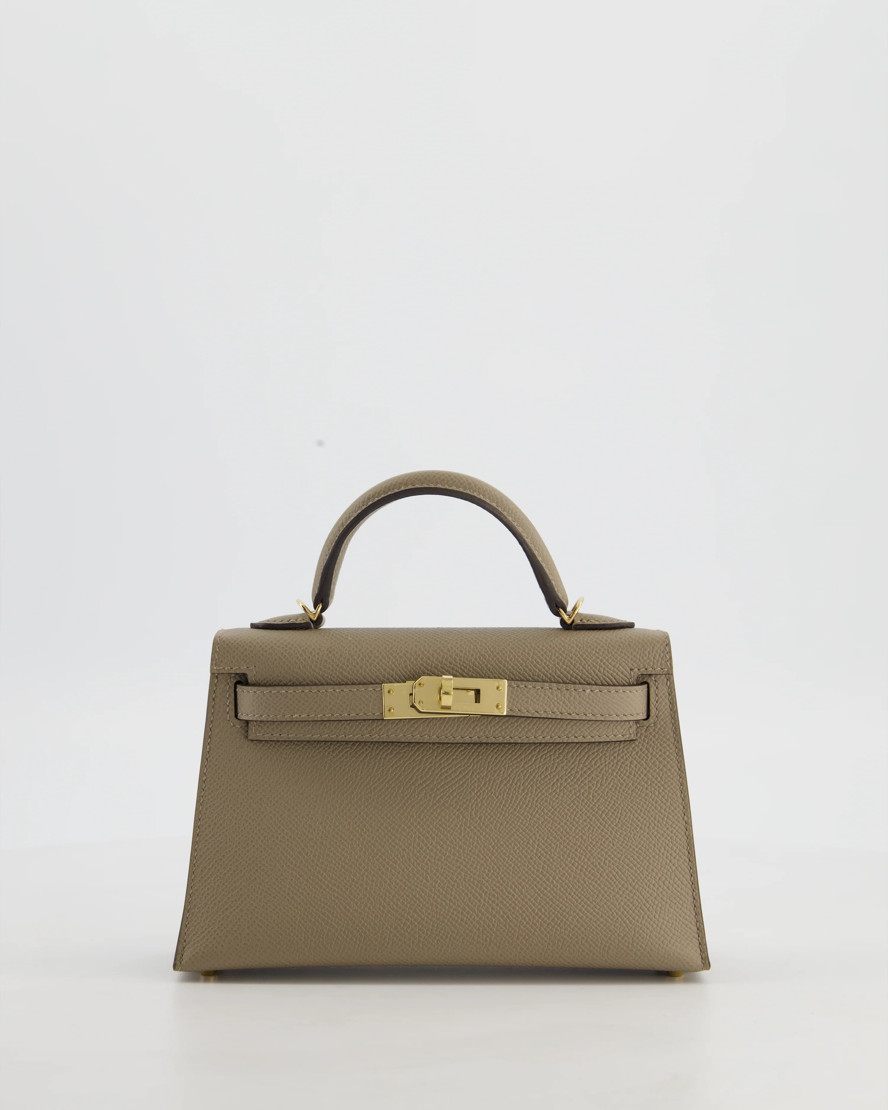 *SUPER RARE* Hermès HSS Mini Kelly II 20 Bag in Gris Tourterelle & Gris Perle Interior Epsom Leather with Permabrass Hardware - Image 3