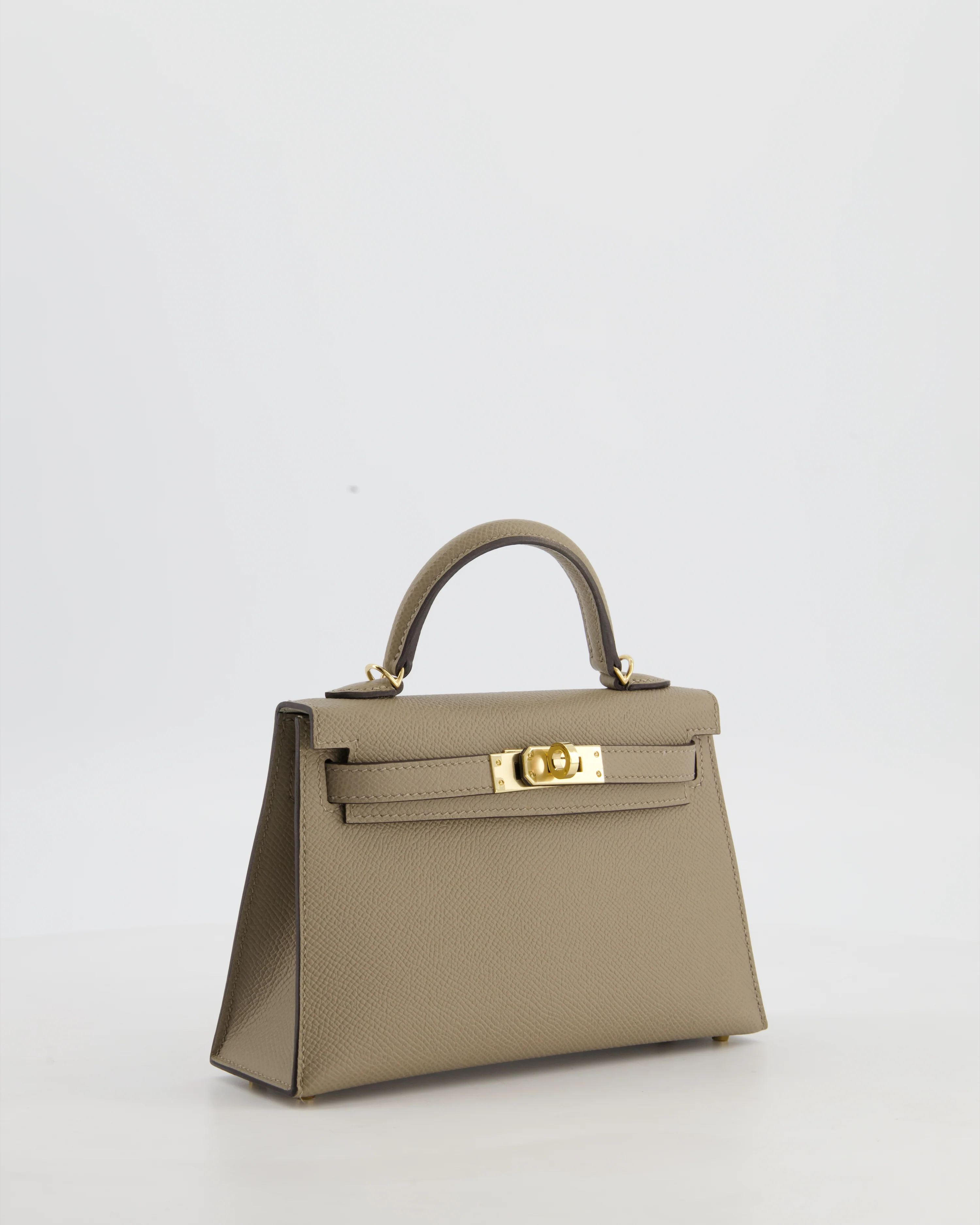*SUPER RARE* Hermès HSS Mini Kelly II 20 Bag in Gris Tourterelle & Gris Perle Interior Epsom Leather with Permabrass Hardware - Image 4