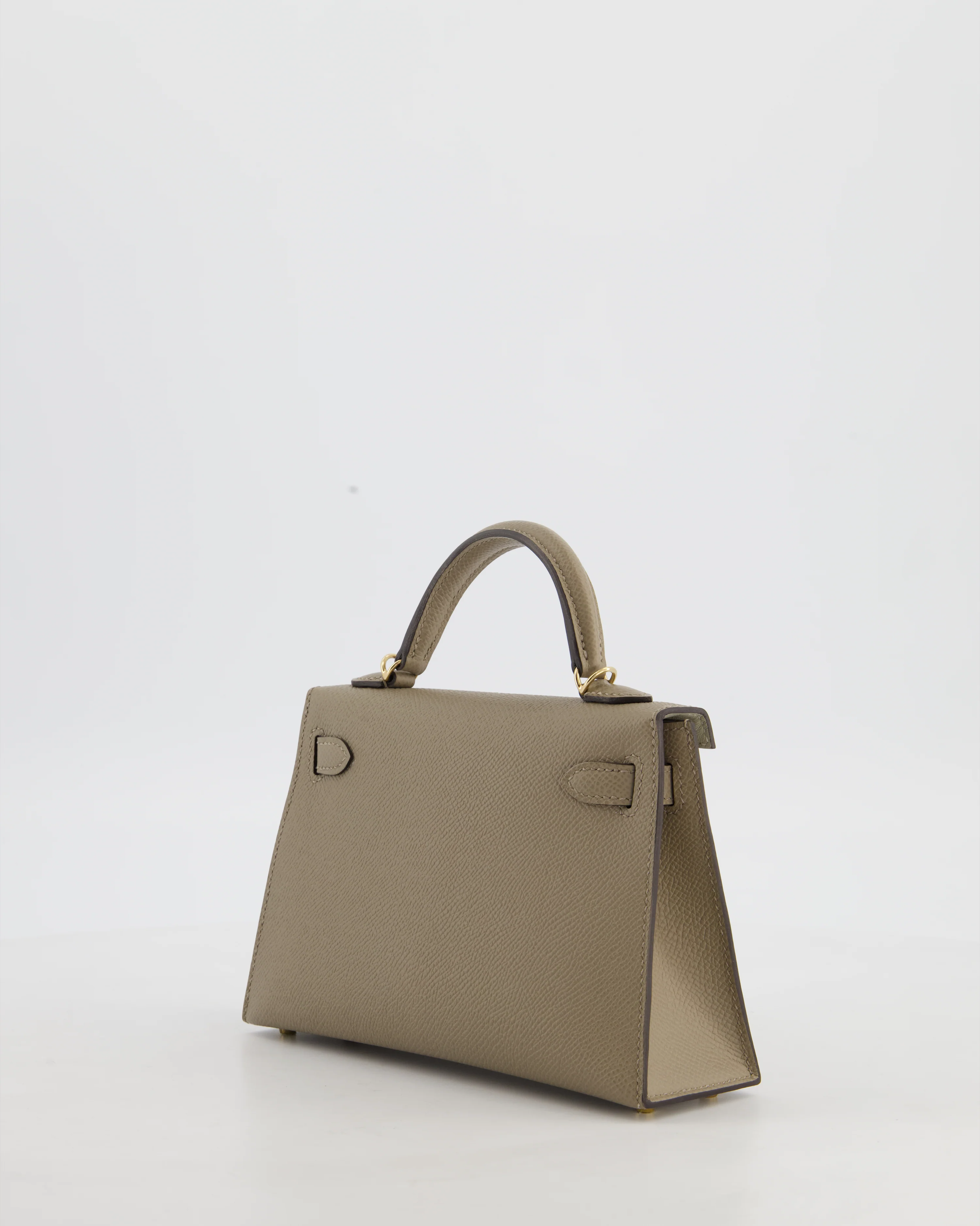 *SUPER RARE* Hermès HSS Mini Kelly II 20 Bag in Gris Tourterelle & Gris Perle Interior Epsom Leather with Permabrass Hardware - Image 6