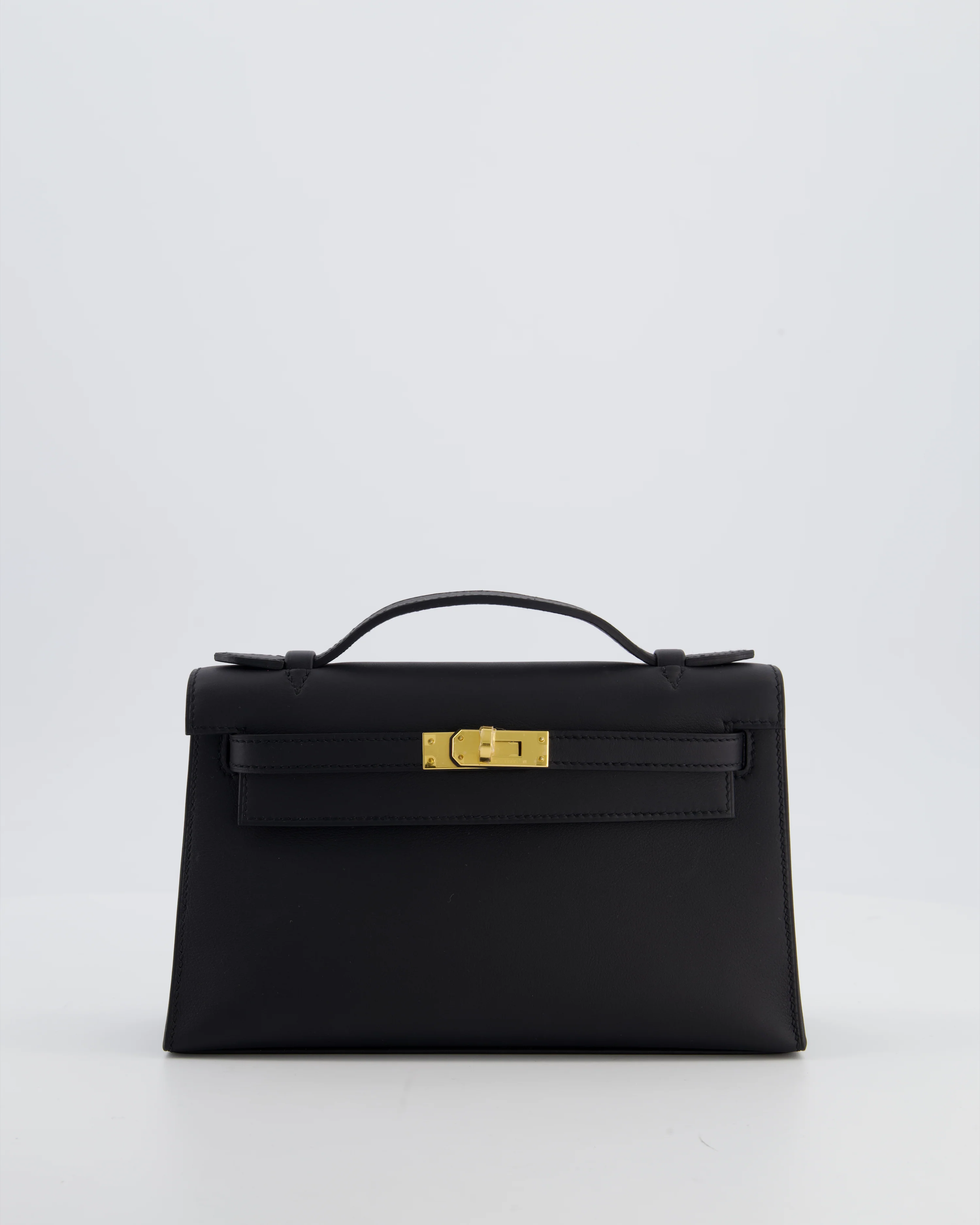 *SUPER RARE* Hermès Mini Kelly Pochette Bag in Noir Swift Leather with Gold Hardware - Image 22