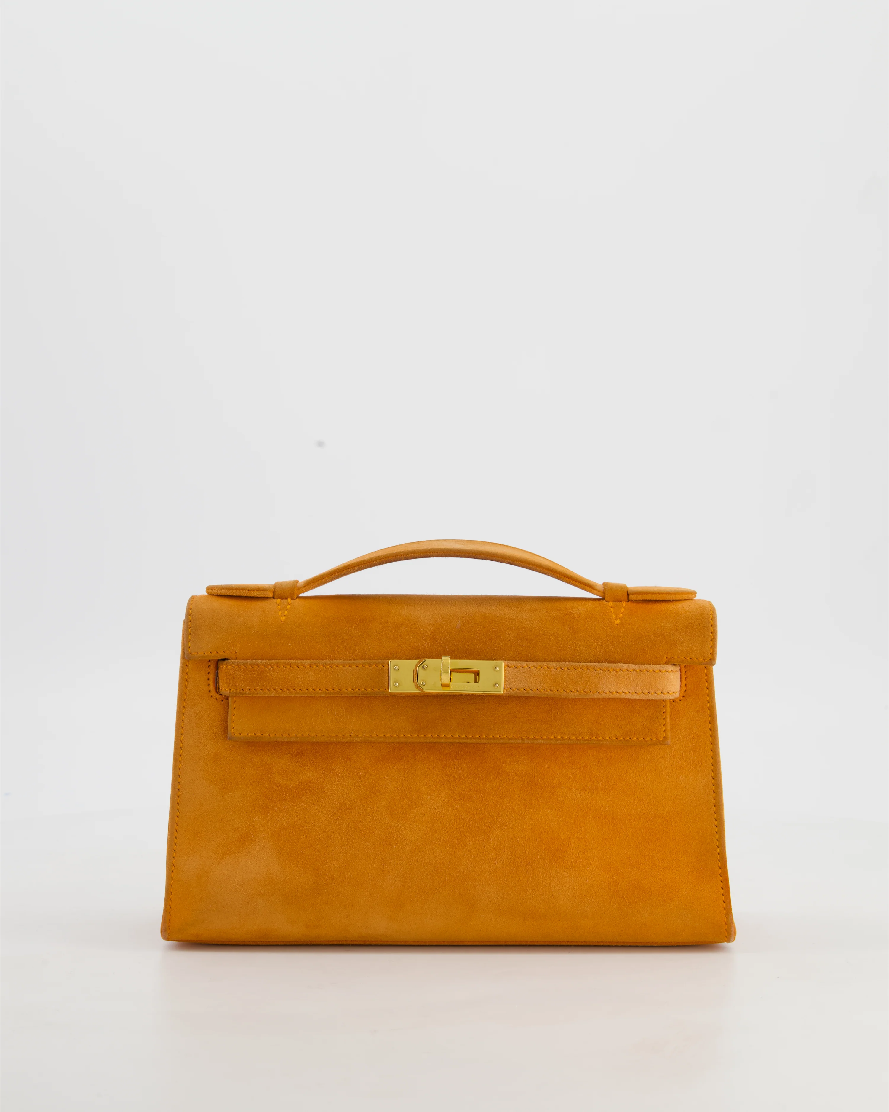 *SUPER RARE VINTAGE* Hermès Vintage Mini Kelly Pochette Bag in Orange Veau Doblis Leather with Gold Hardware - Image 2