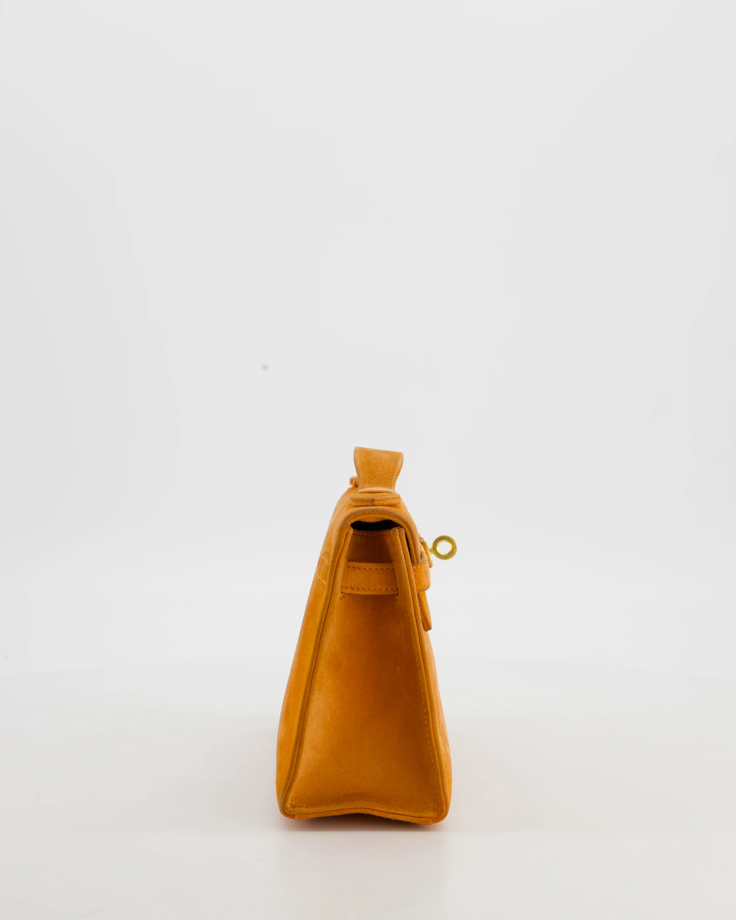 *SUPER RARE VINTAGE* Hermès Vintage Mini Kelly Pochette Bag in Orange Veau Doblis Leather with Gold Hardware - Image 5
