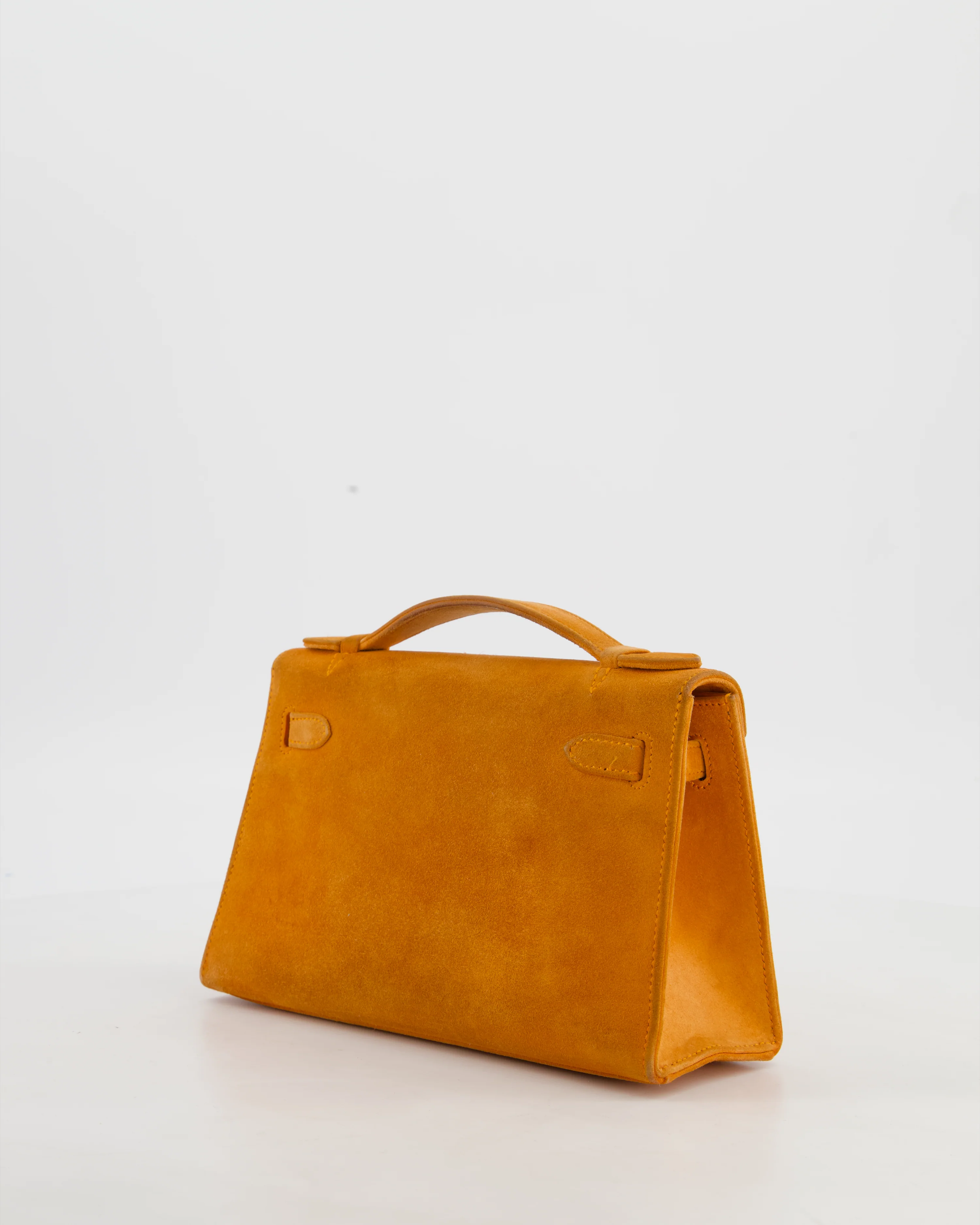 *SUPER RARE VINTAGE* Hermès Vintage Mini Kelly Pochette Bag in Orange Veau Doblis Leather with Gold Hardware - Image 6