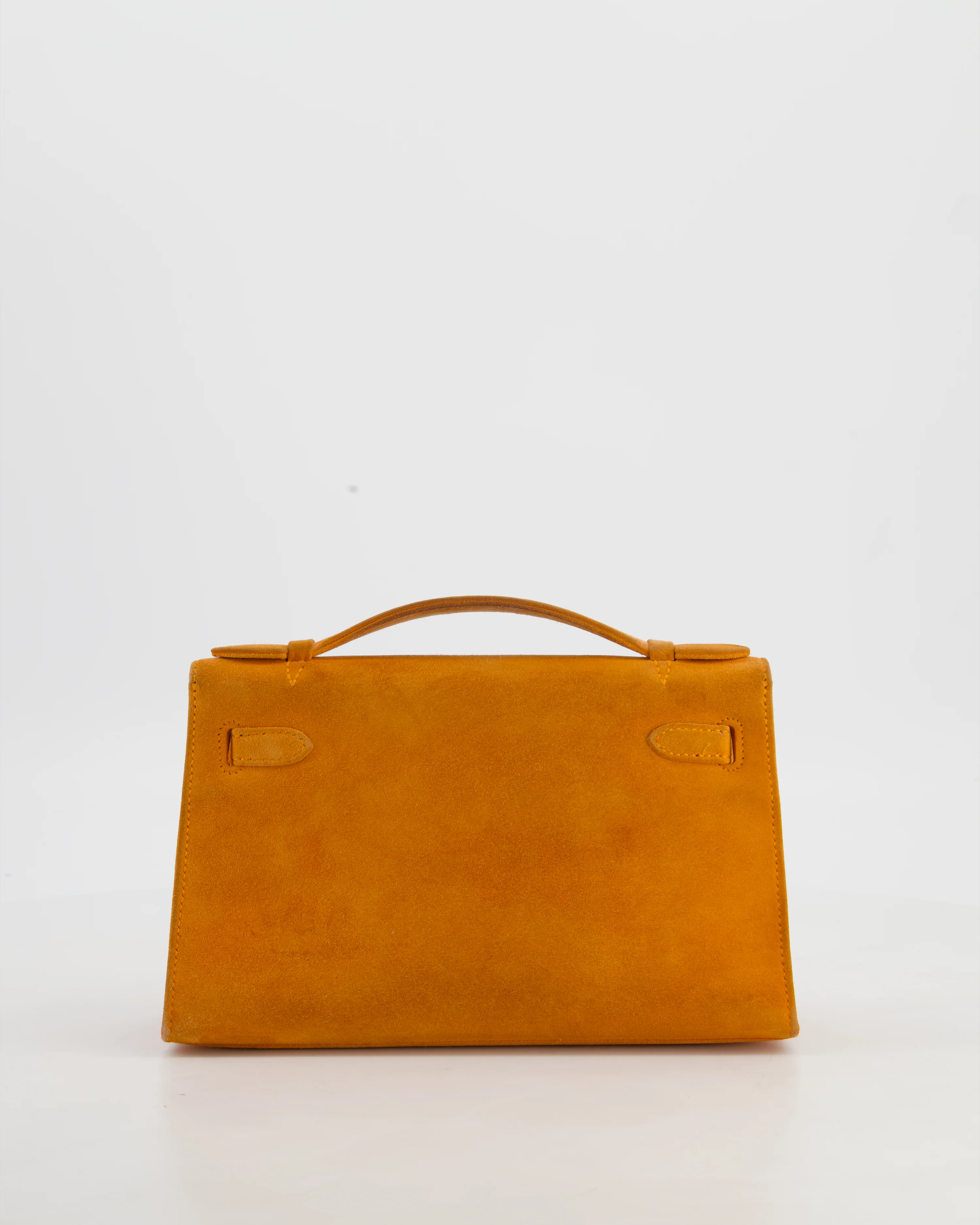*SUPER RARE VINTAGE* Hermès Vintage Mini Kelly Pochette Bag in Orange Veau Doblis Leather with Gold Hardware - Image 7