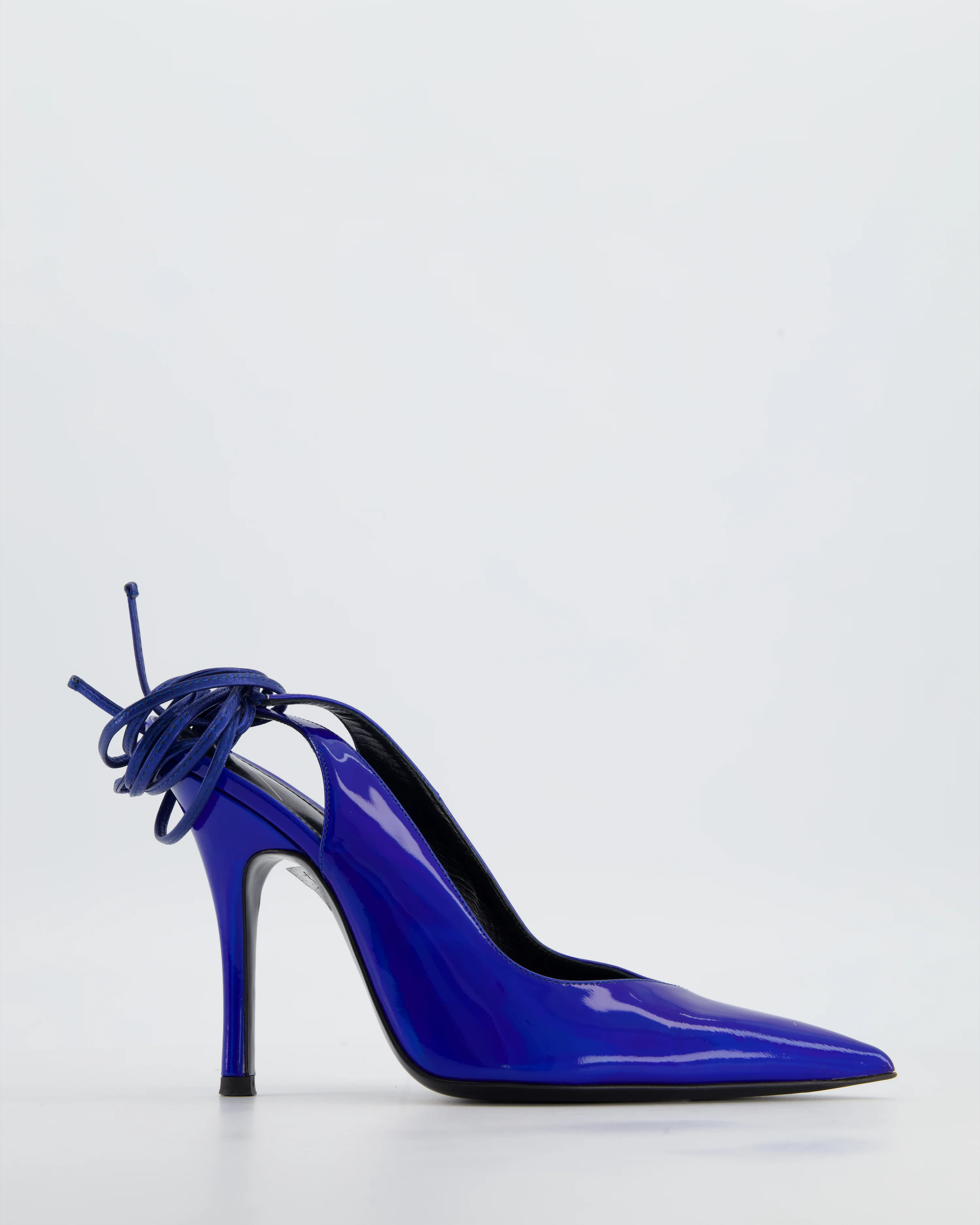 The Attico Venus Holographic Leather Pumps with Ankle Tie Straps Size EU 38.5