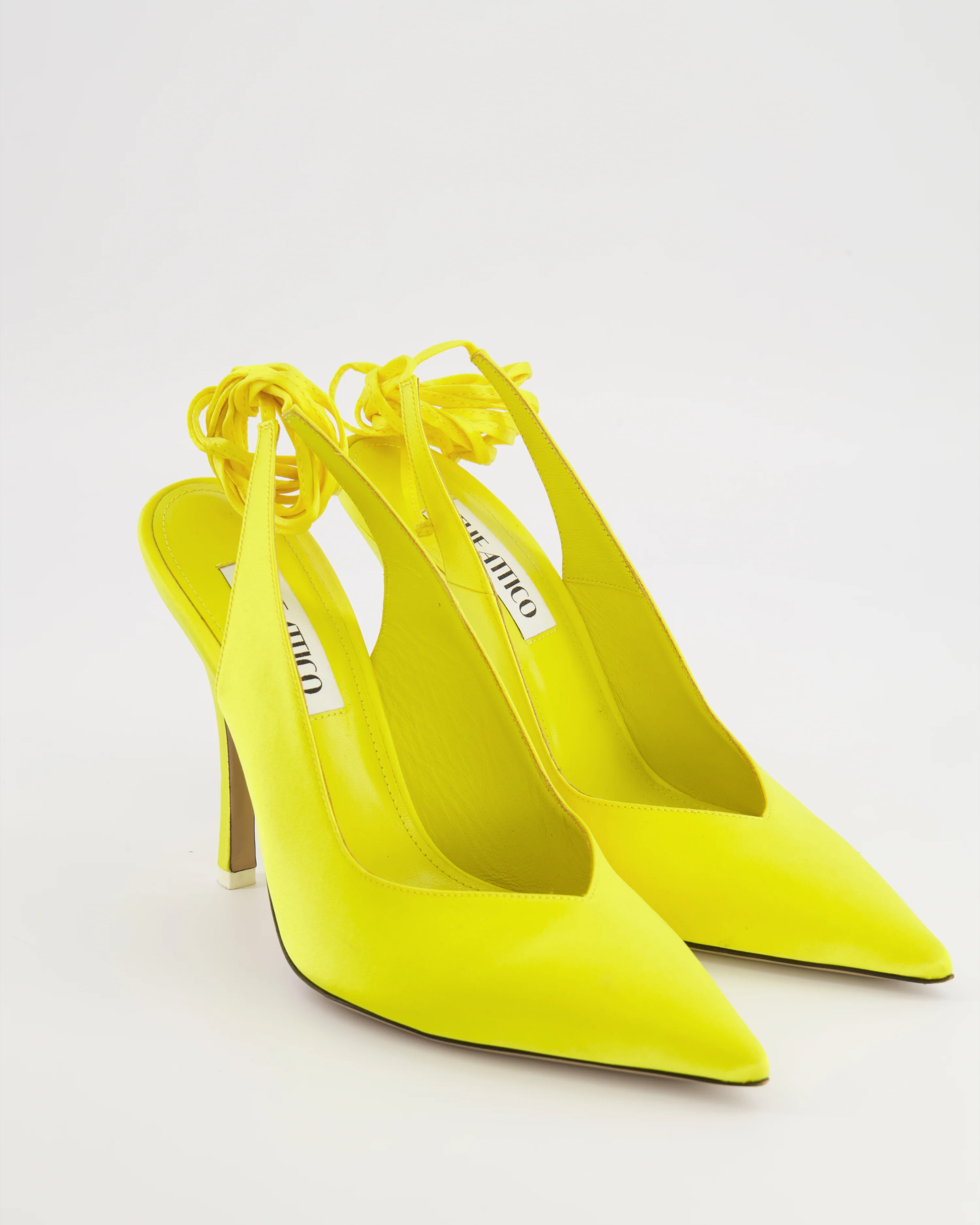 The Attico Yellow Satin Venus Pumps Size EU 38 - Image 2