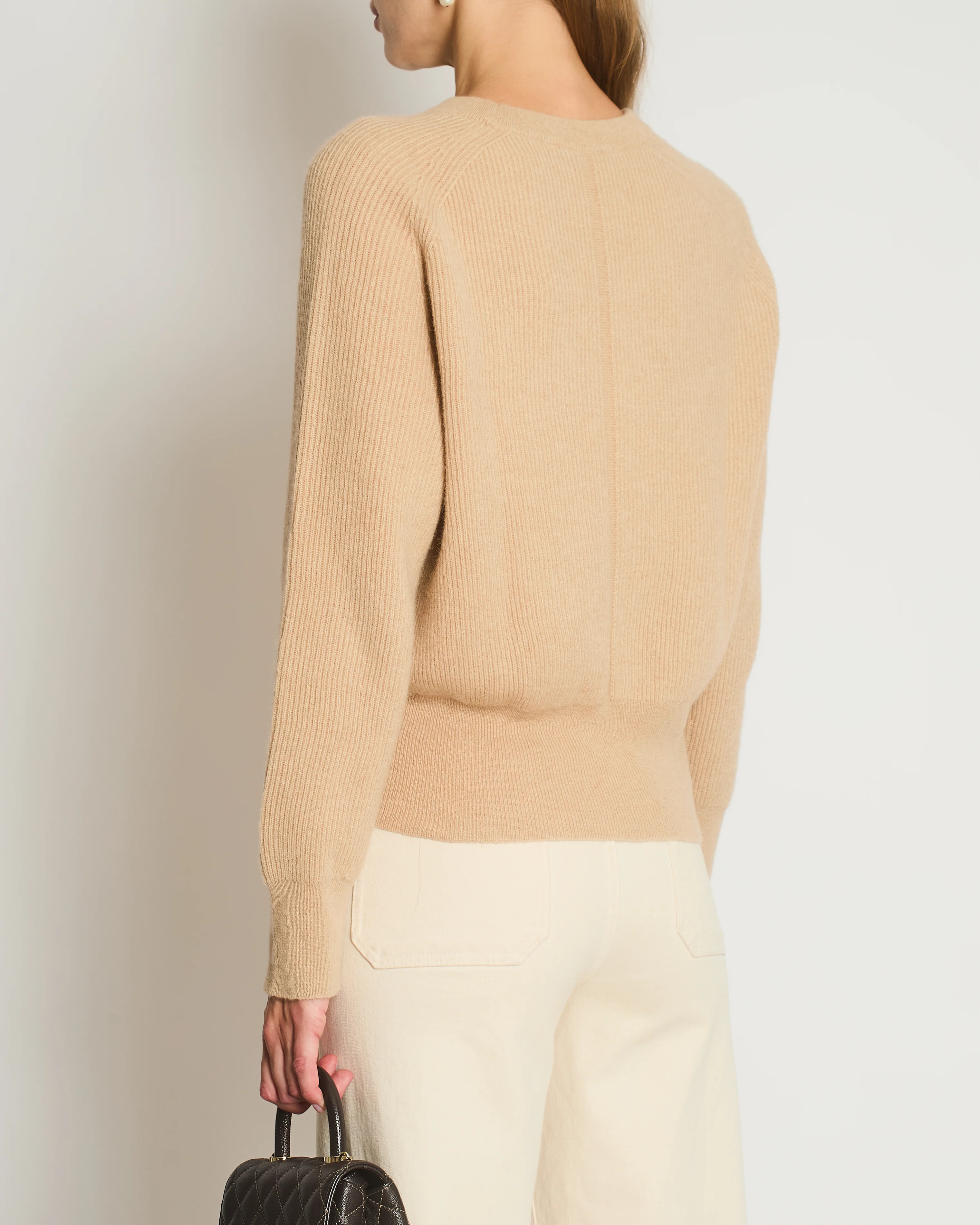 The Row Beige Oversized Ribbed Cashmere Jumper Size M (UK 8/10) - Image 2