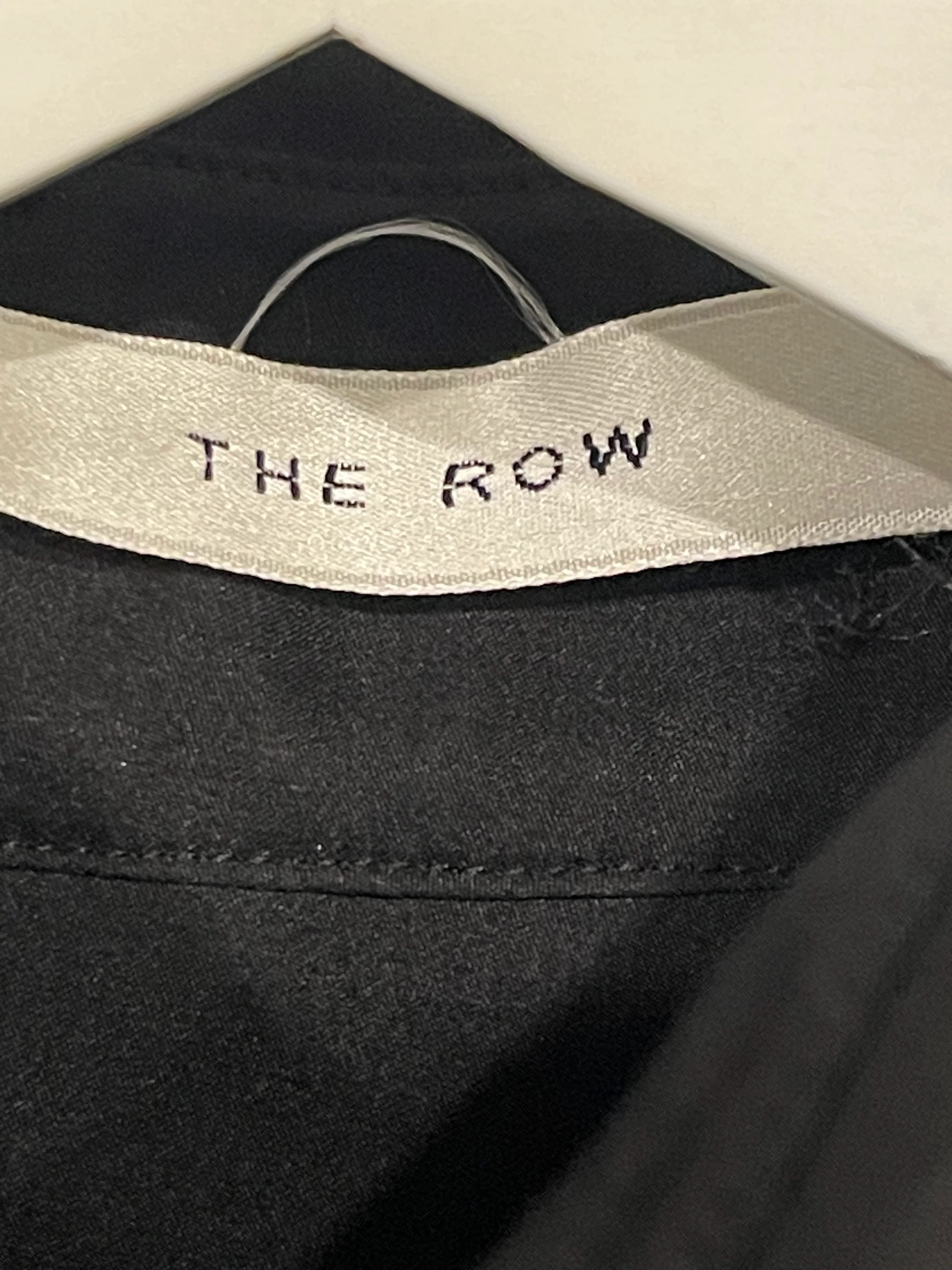 The Row Black Silk Long Sleeve Shirt with Collar Detail Size 0 (UK 4) - Image 7