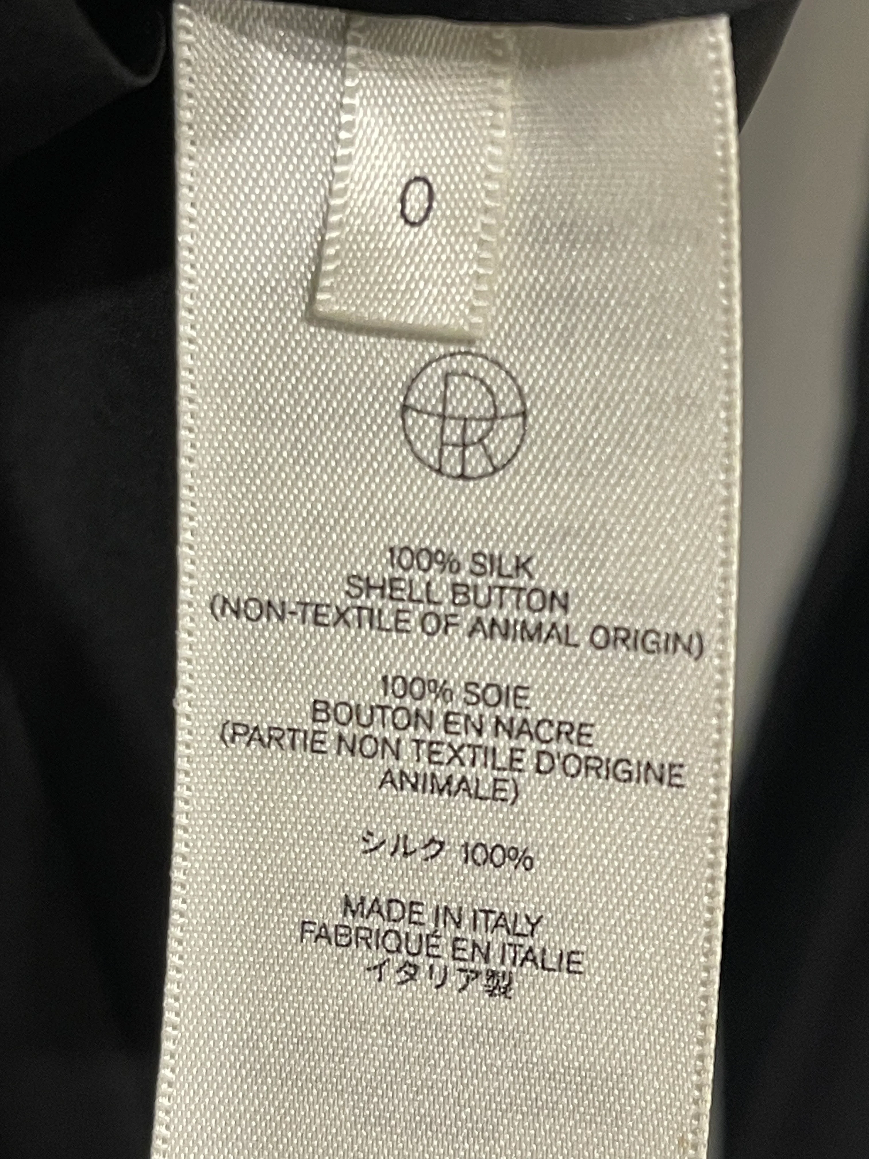 The Row Black Silk Long Sleeve Shirt with Collar Detail Size 0 (UK 4) - Image 8