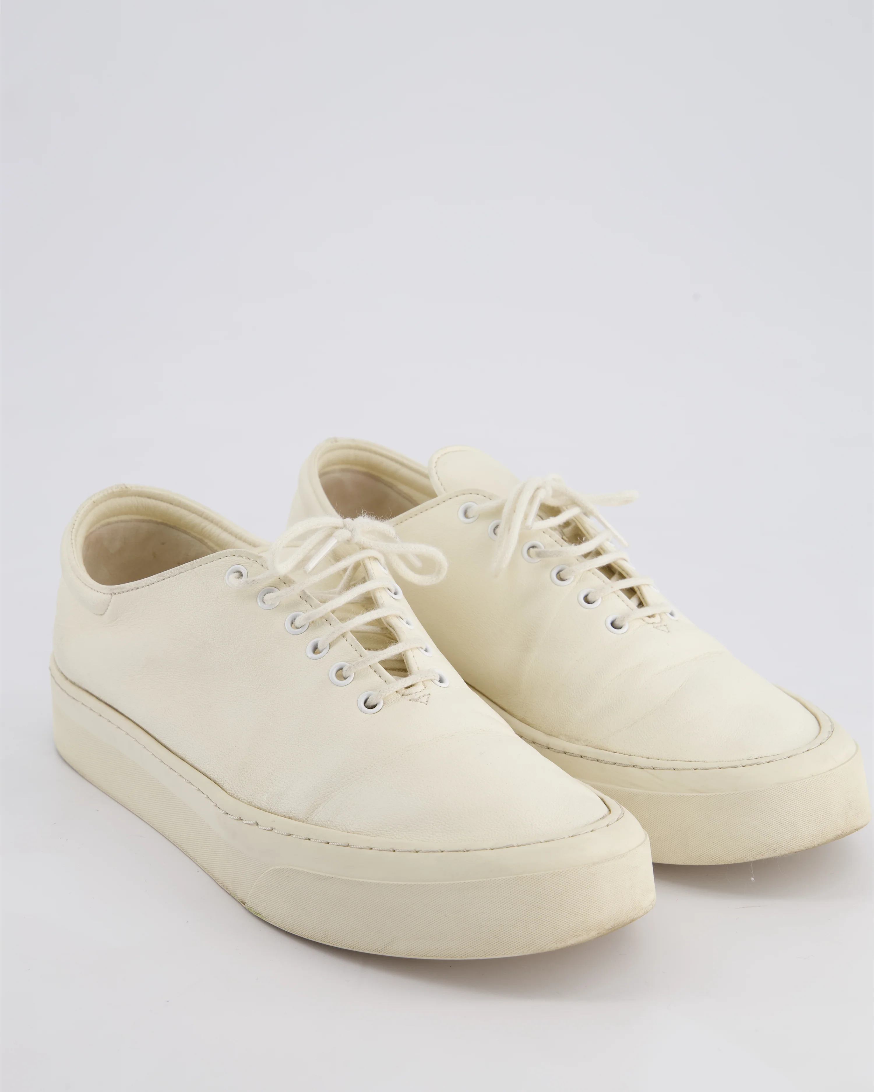 The Row White Marie H Lace-Up Leather Sneakers Size EU 39 RRP £800 - Image 2