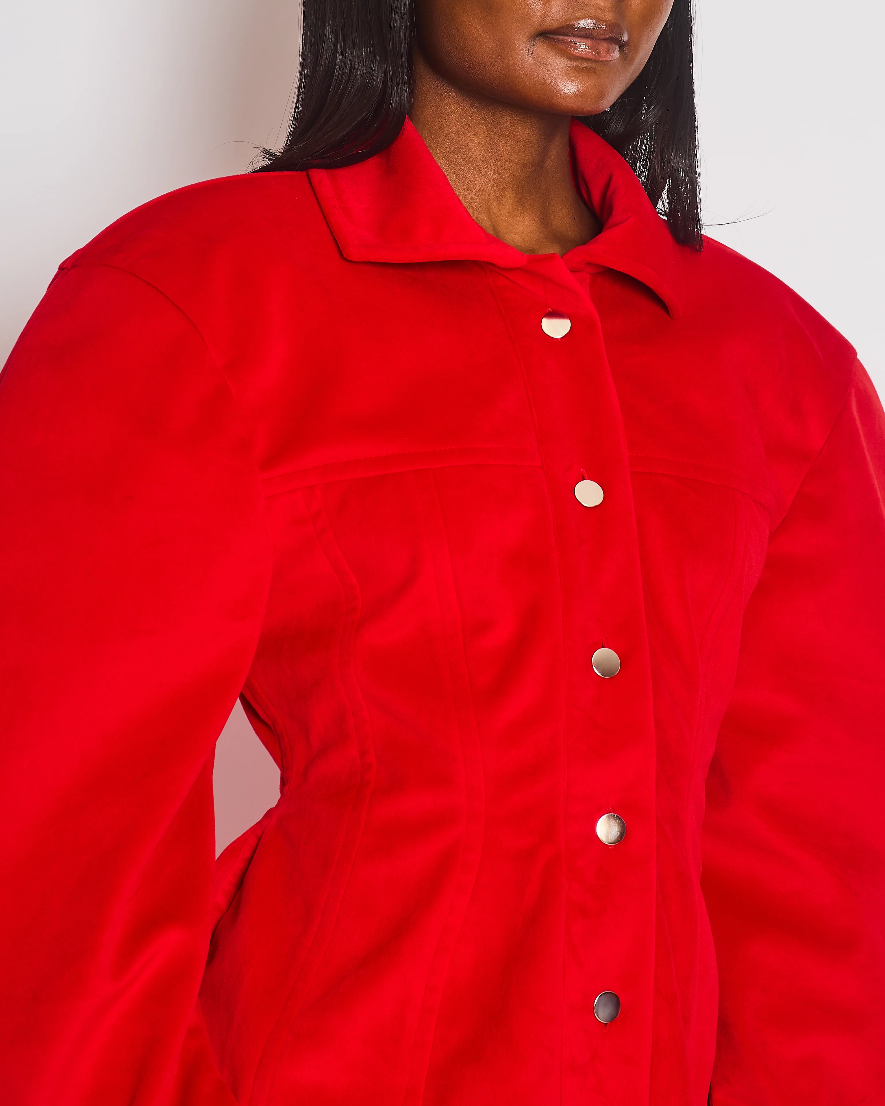THEUNIESSEN Red "La Robe Karla" Structured Velvet Dress Size M (UK 10) - Image 4