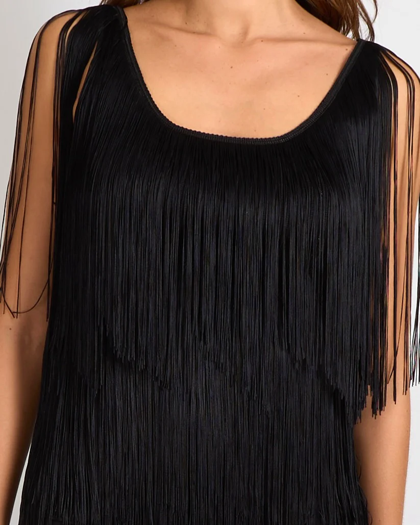 Tom Ford Black Fringed Knitted Tank Top Size M (UK 10) - Image 2