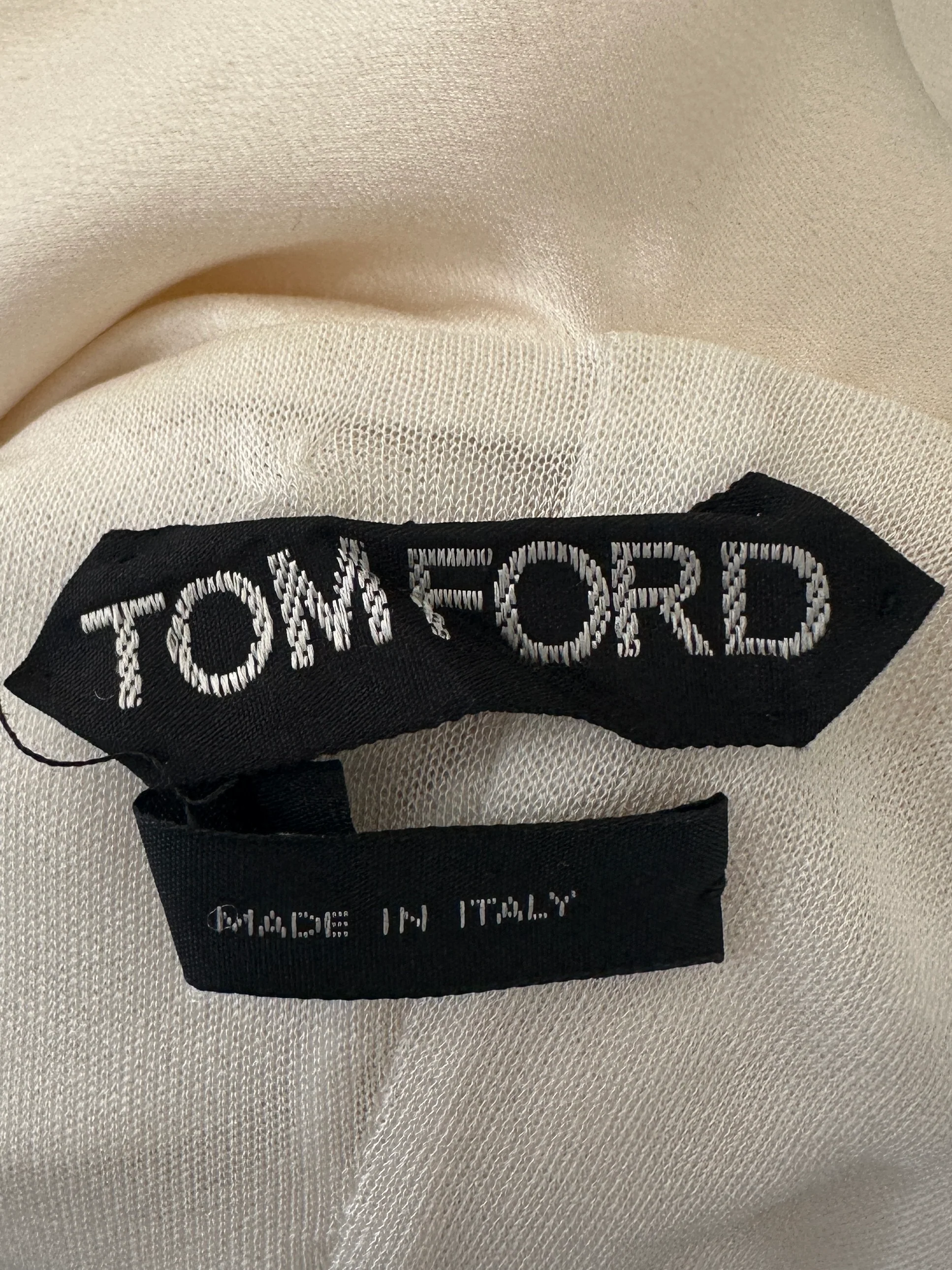Tom Ford Cream Long Sleeve Backless Midi Dress with Zip Detail Size IT 40 (UK 8) - Image 12