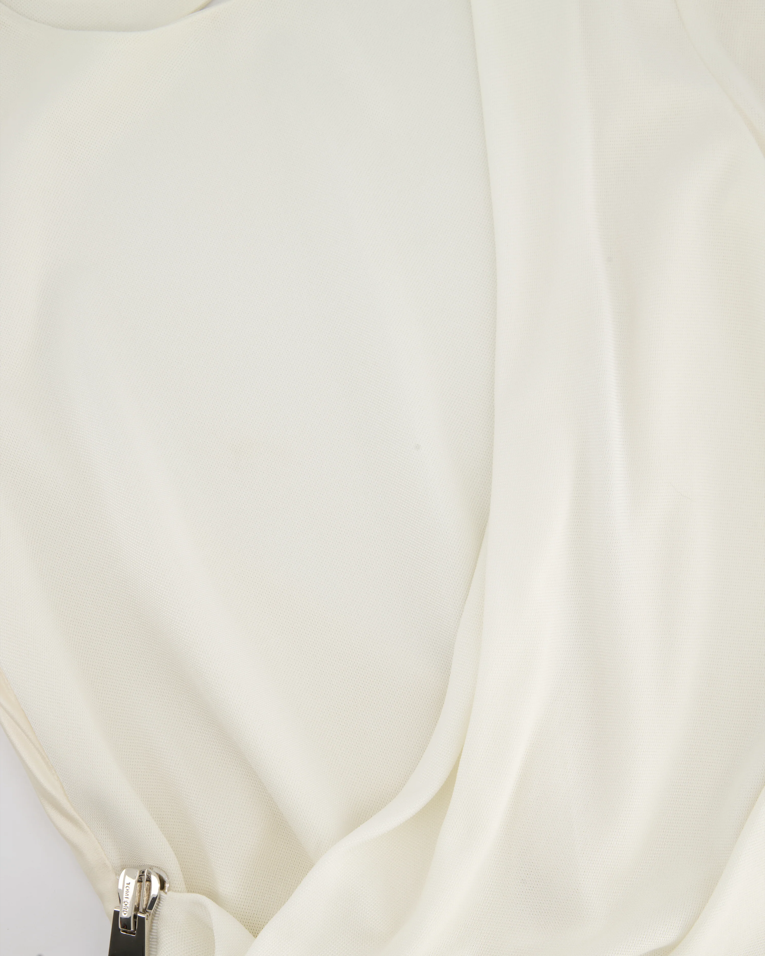 Tom Ford Cream Long Sleeve Backless Midi Dress with Zip Detail Size IT 40 (UK 8) - Image 6