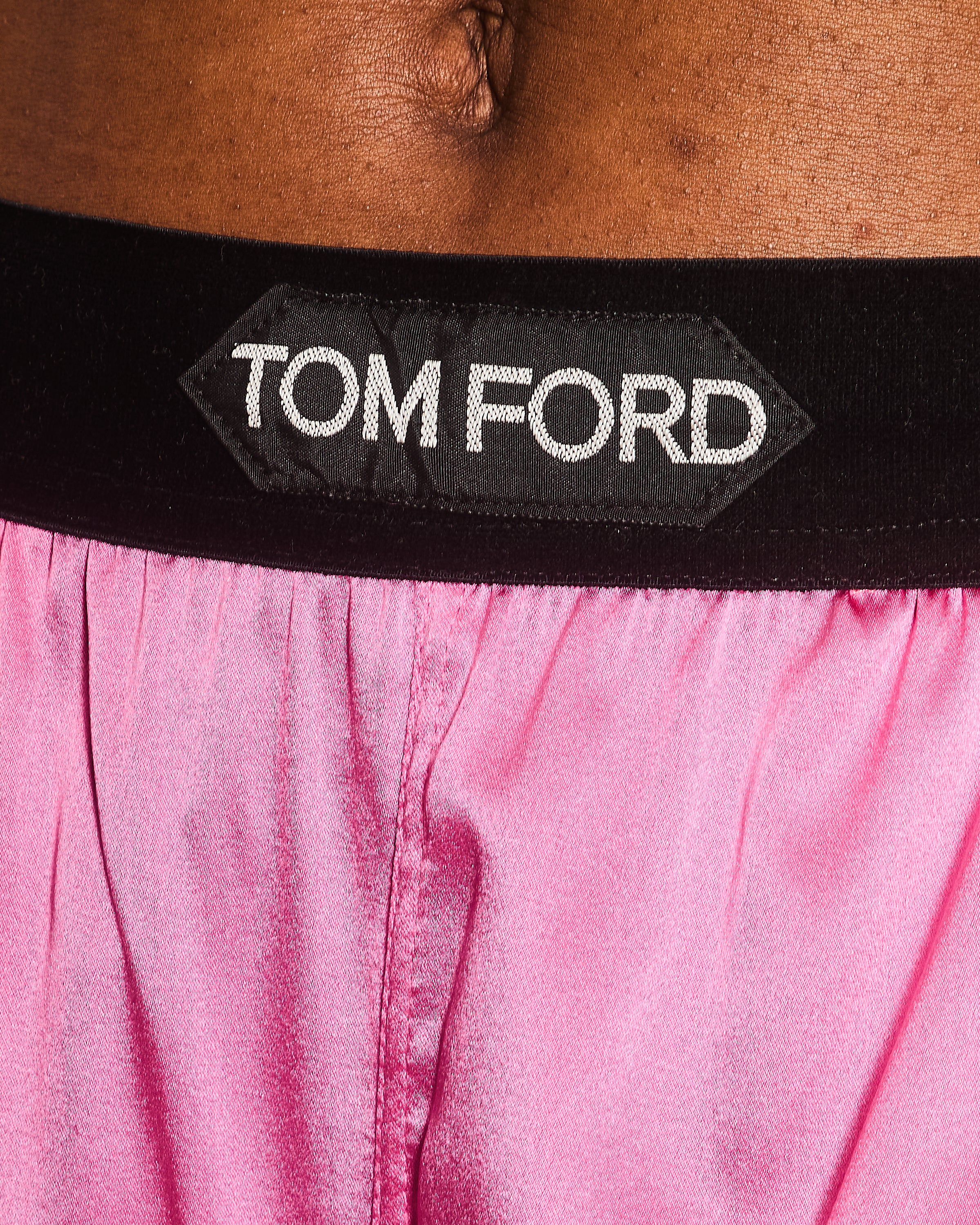 Tom Ford Fuchsia Silk Trousers with Logo Waist Detail Size S (UK 8) - Image 4