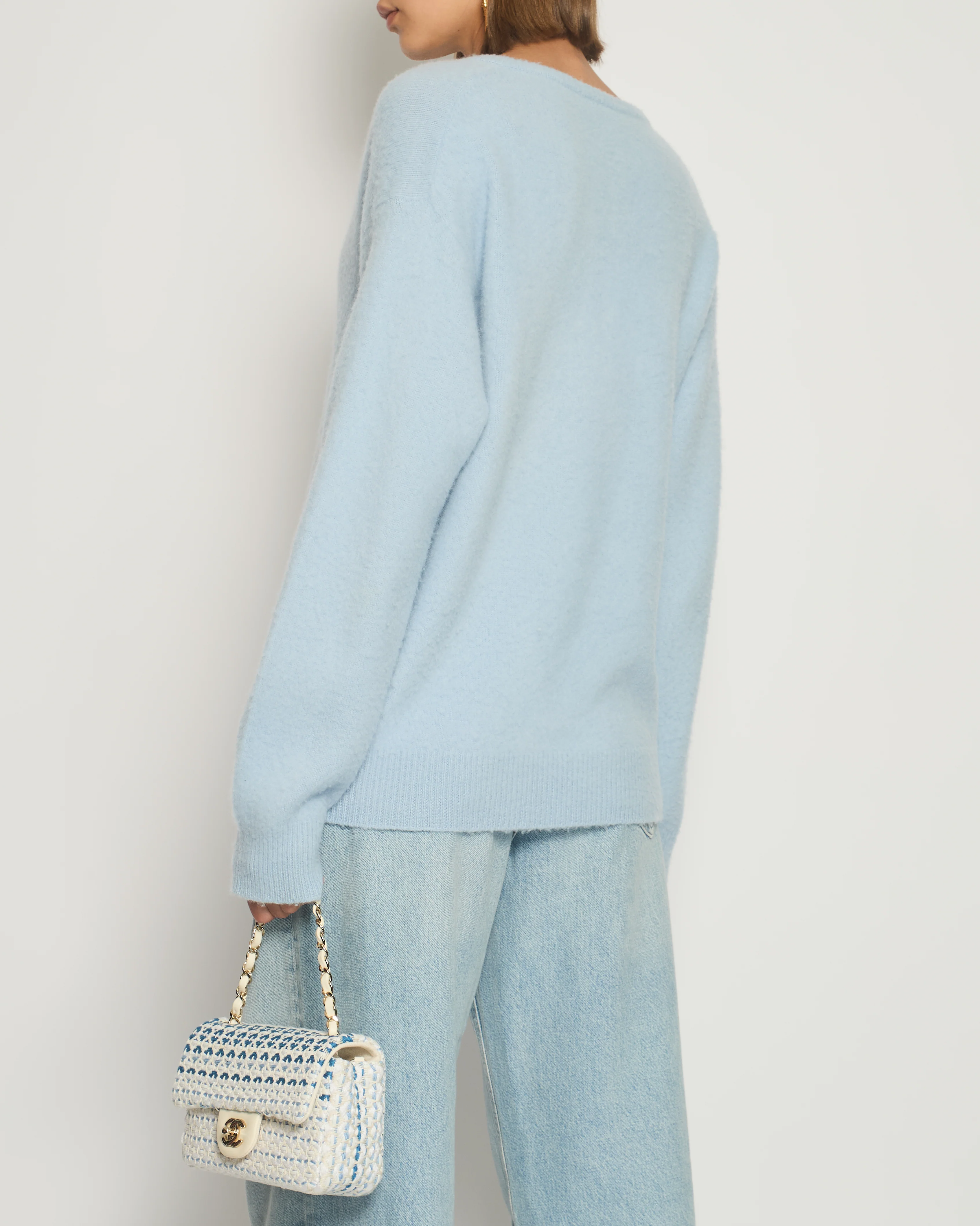 Tom Ford Powder Blue V-Neck Long Sleeve Jumper IT 38 (UK 6) - Image 3