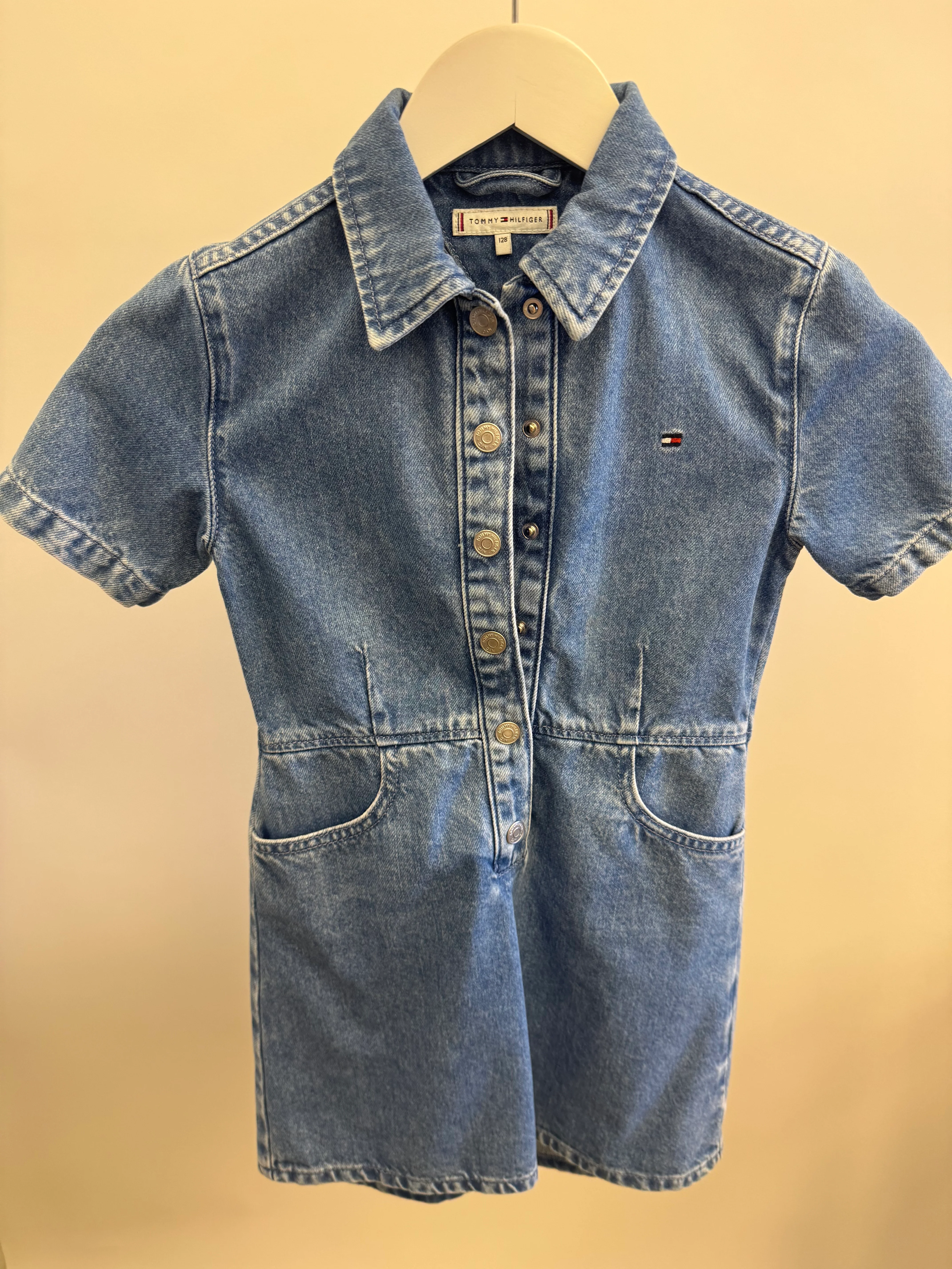 Tommy Hilfiger Kids Denim Short-Sleeve Dress with Buttons Size 8 years - Image 3