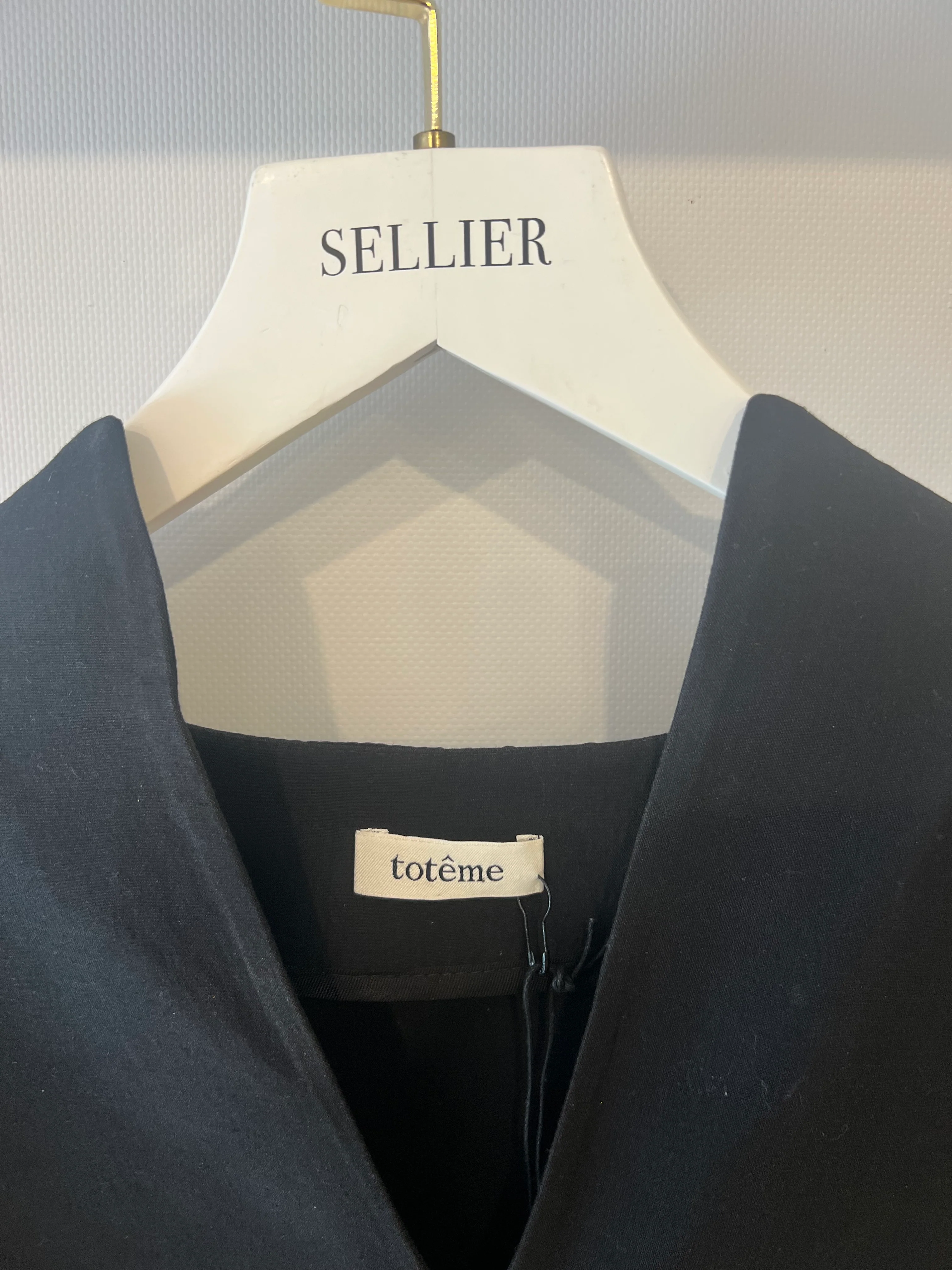 Toteme Black Cotton and Silk Blend Short Sleeved Azzuro Top Size XS (UK 6) - Image 9