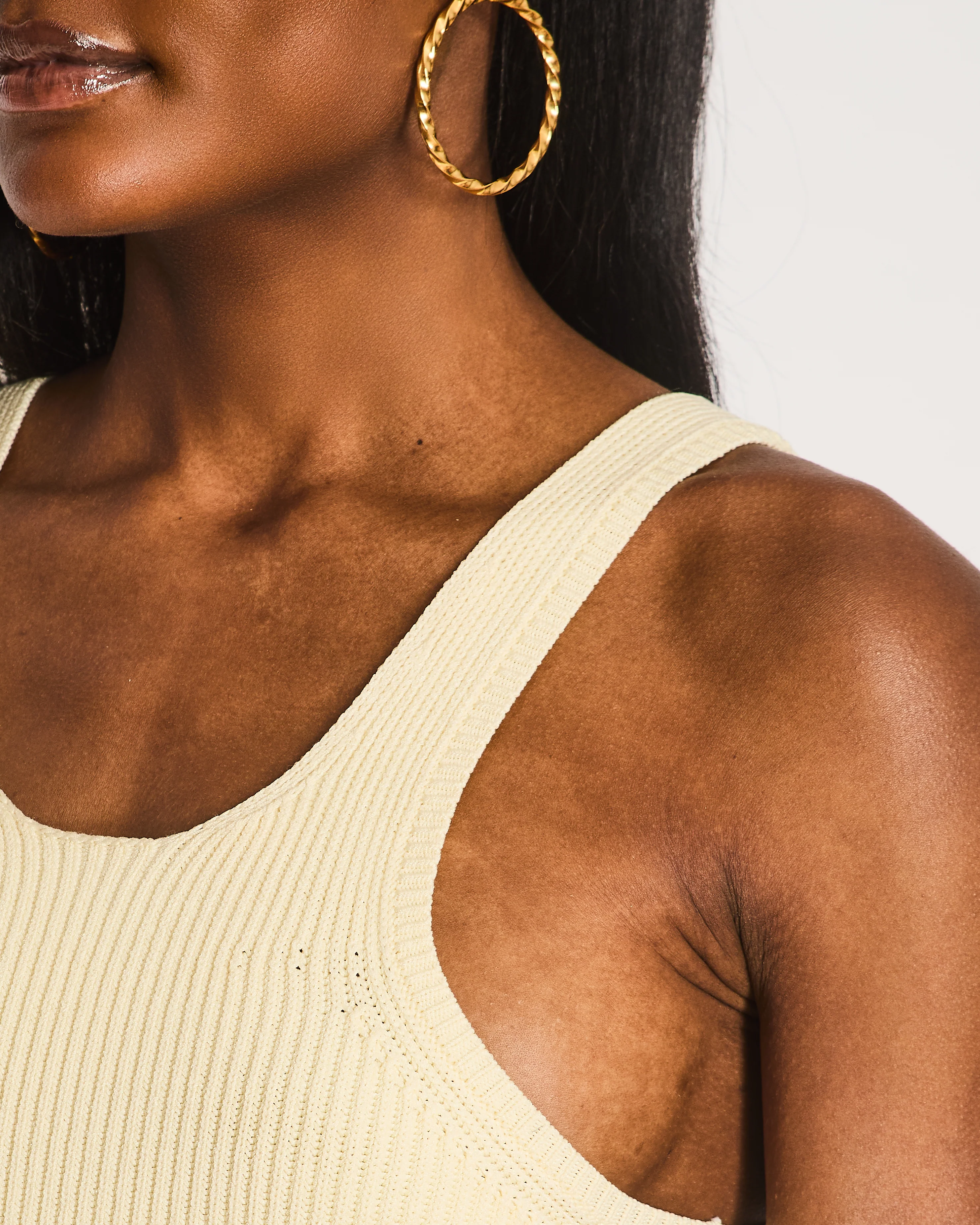 Toteme Cream Knit Curved Tank Top Size S (UK 8) - Image 4