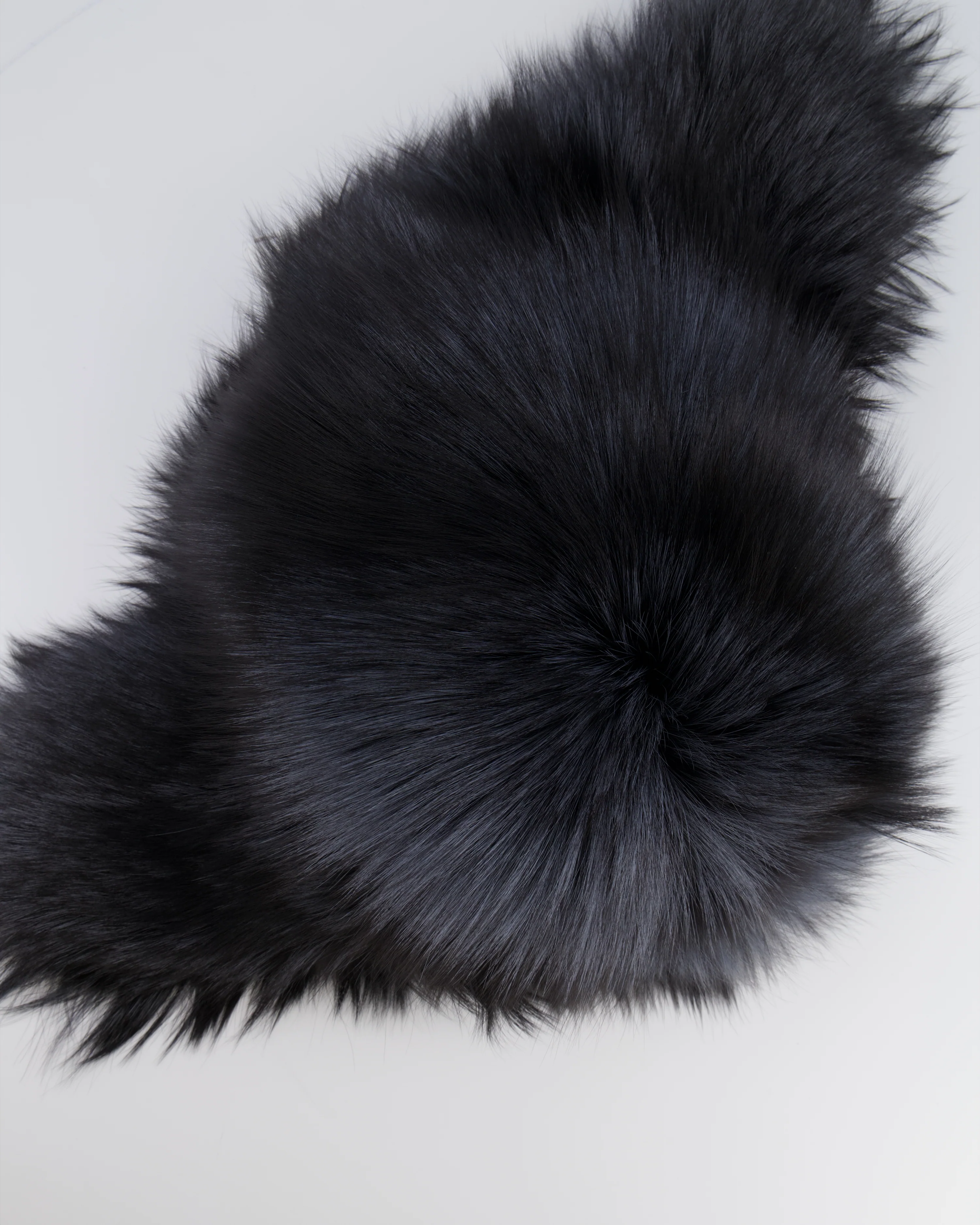Tsanikidis Black and Silver Fox Chapka Hat with Leather Closure Detail One Size - Image 3
