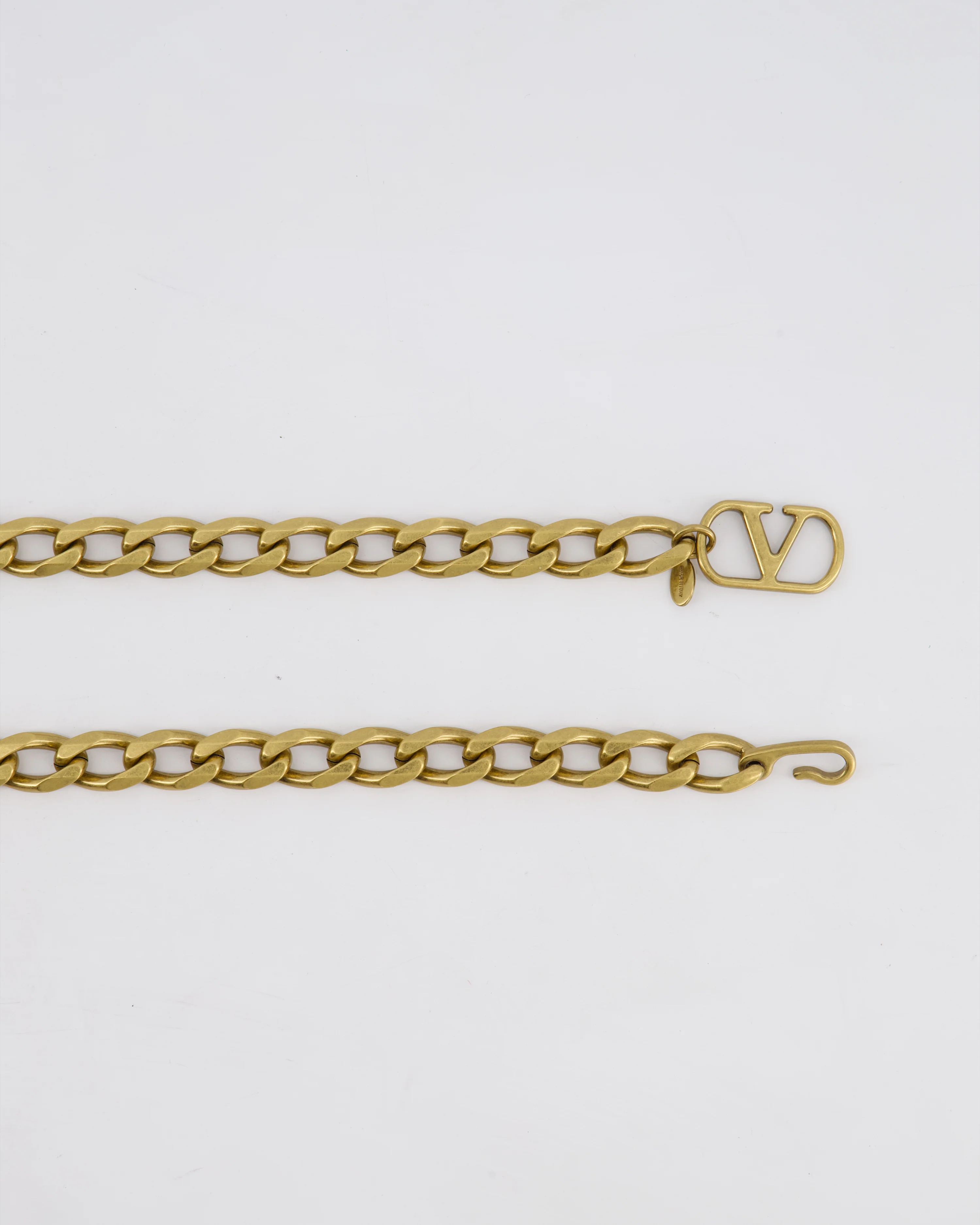 Valentino Antique Gold Chain Belt with V Logo Detail - Image 3