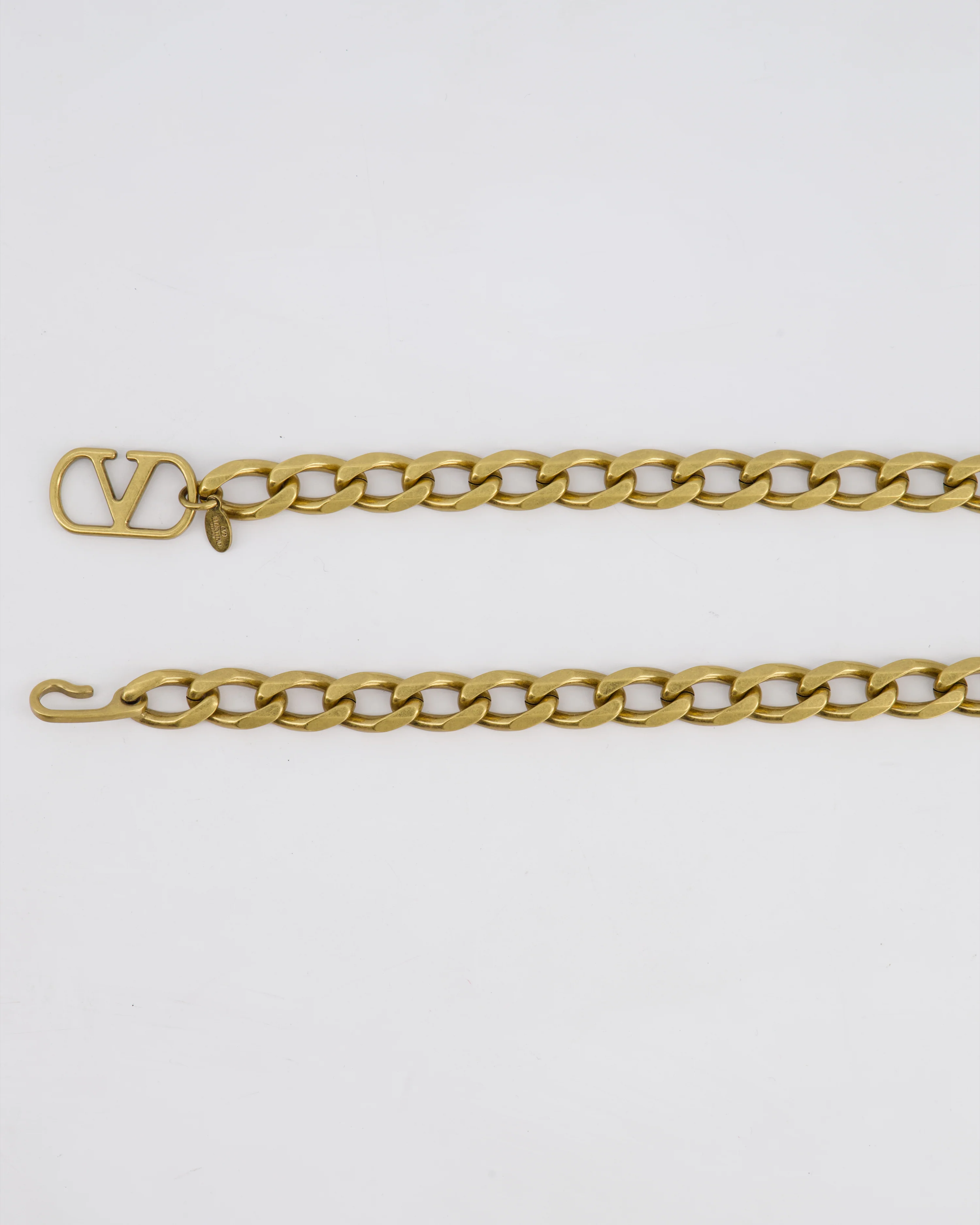 Valentino Antique Gold Chain Belt with V Logo Detail - Image 4