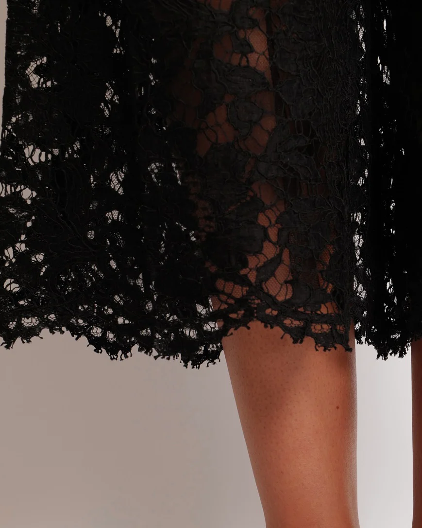 Valentino Black Lace Long-Sleeved Crop Top and Wide Trousers Set Size 40 (UK 8) - Image 5
