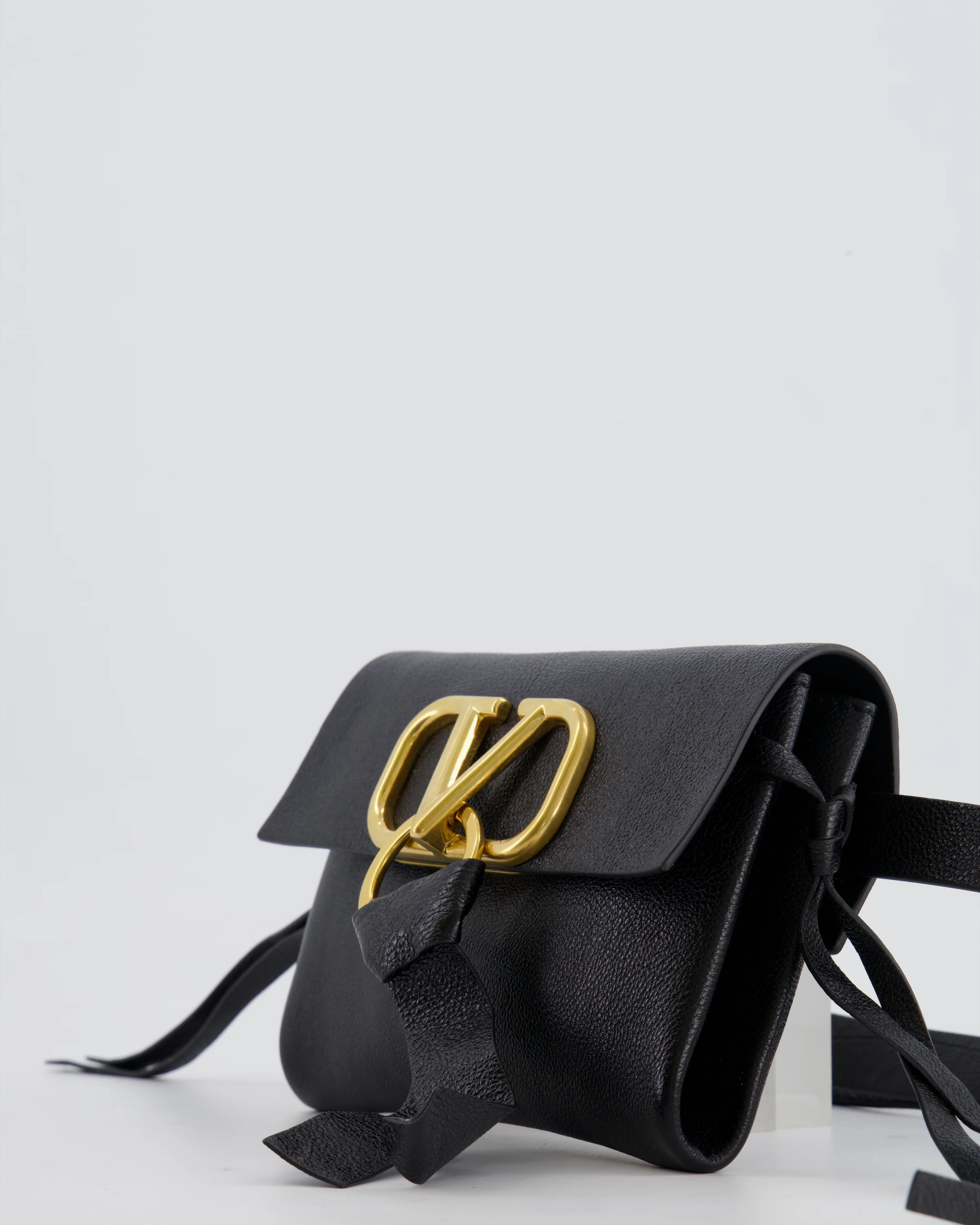 Valentino Black Leather VSling Belt Bag with Gold Logo RRP £1,450 - Image 11