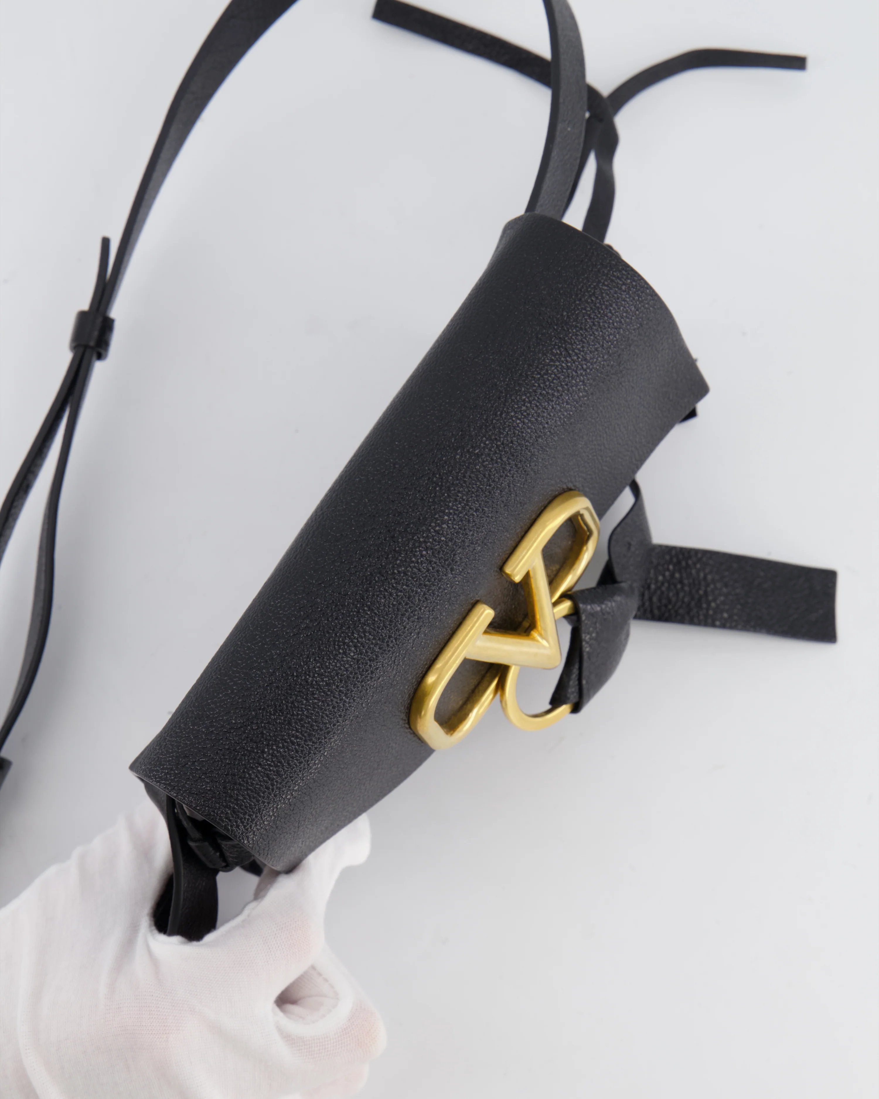Valentino Black Leather VSling Belt Bag with Gold Logo RRP £1,450 - Image 14