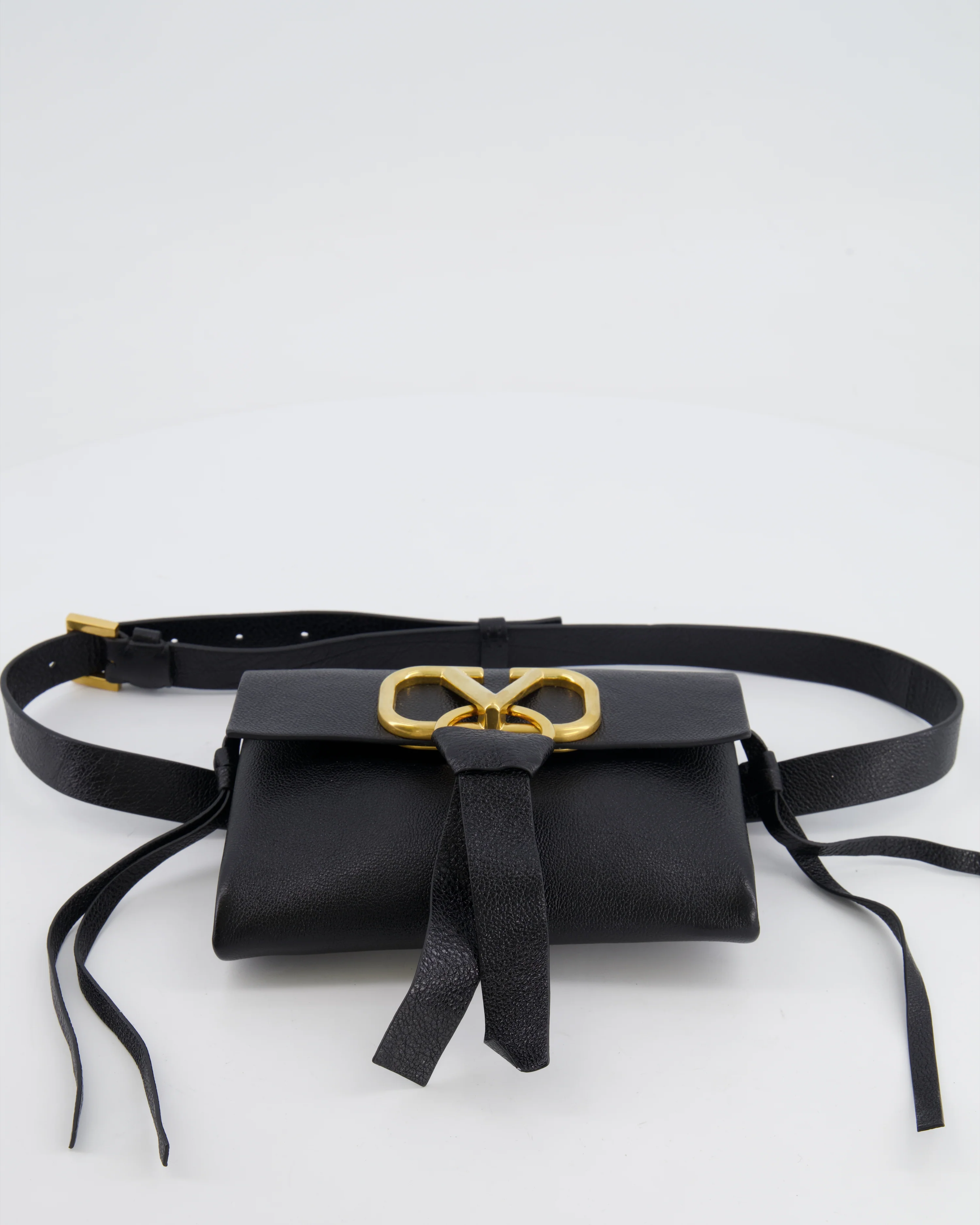 Valentino Black Leather VSling Belt Bag with Gold Logo RRP £1,450 - Image 16