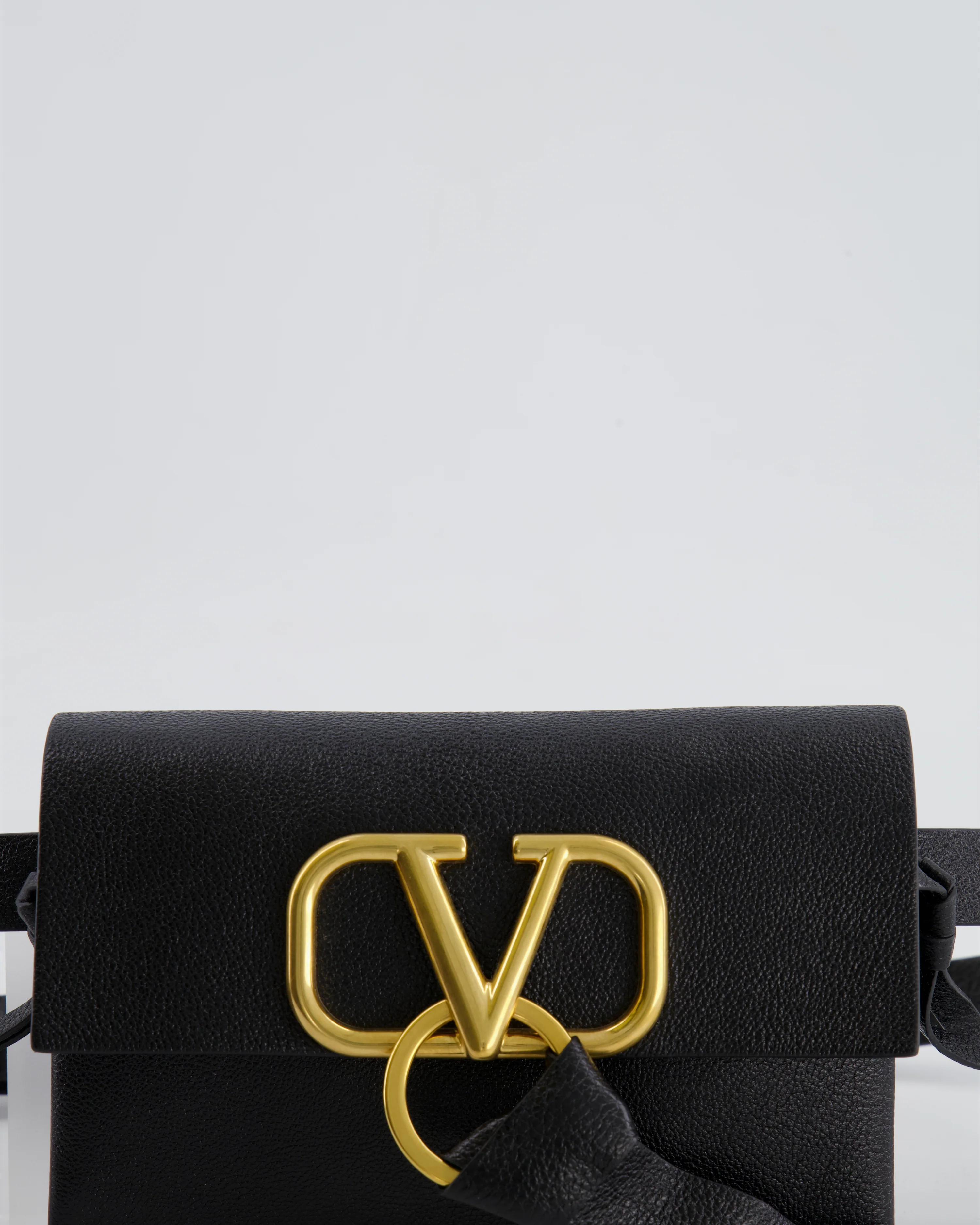 Valentino Black Leather VSling Belt Bag with Gold Logo RRP £1,450 - Image 9