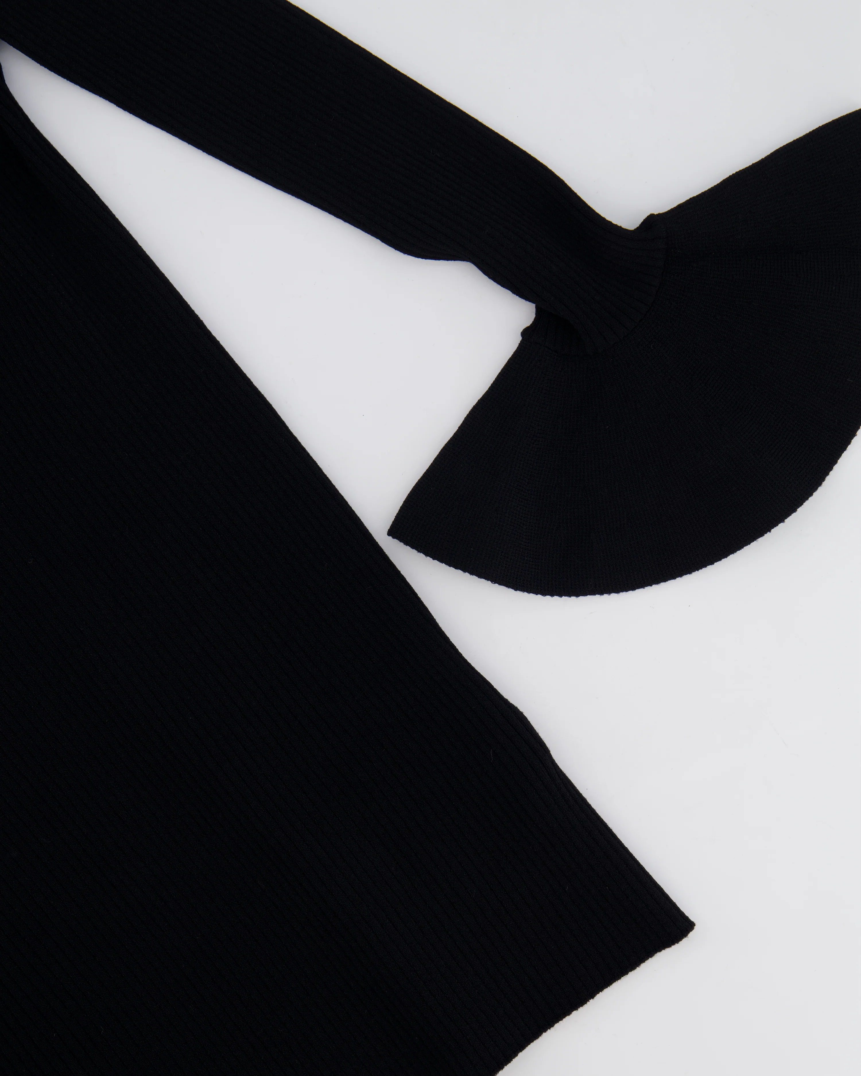 Valentino Black Long Sleeve Ribbed Top with Sleeve Details Size XS (UK 6) - Image 3