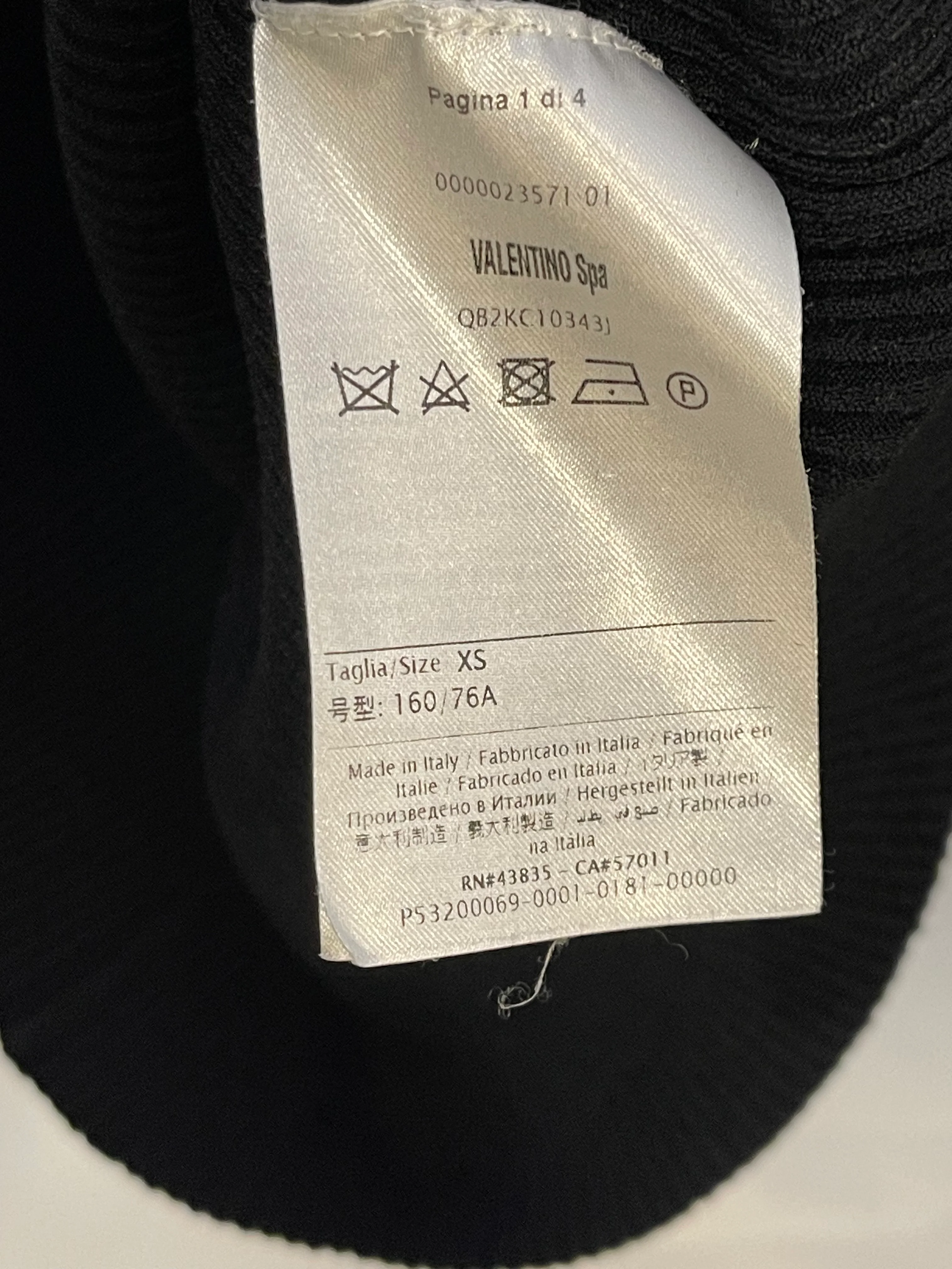Valentino Black Long Sleeve Ribbed Top with Sleeve Details Size XS (UK 6) - Image 8