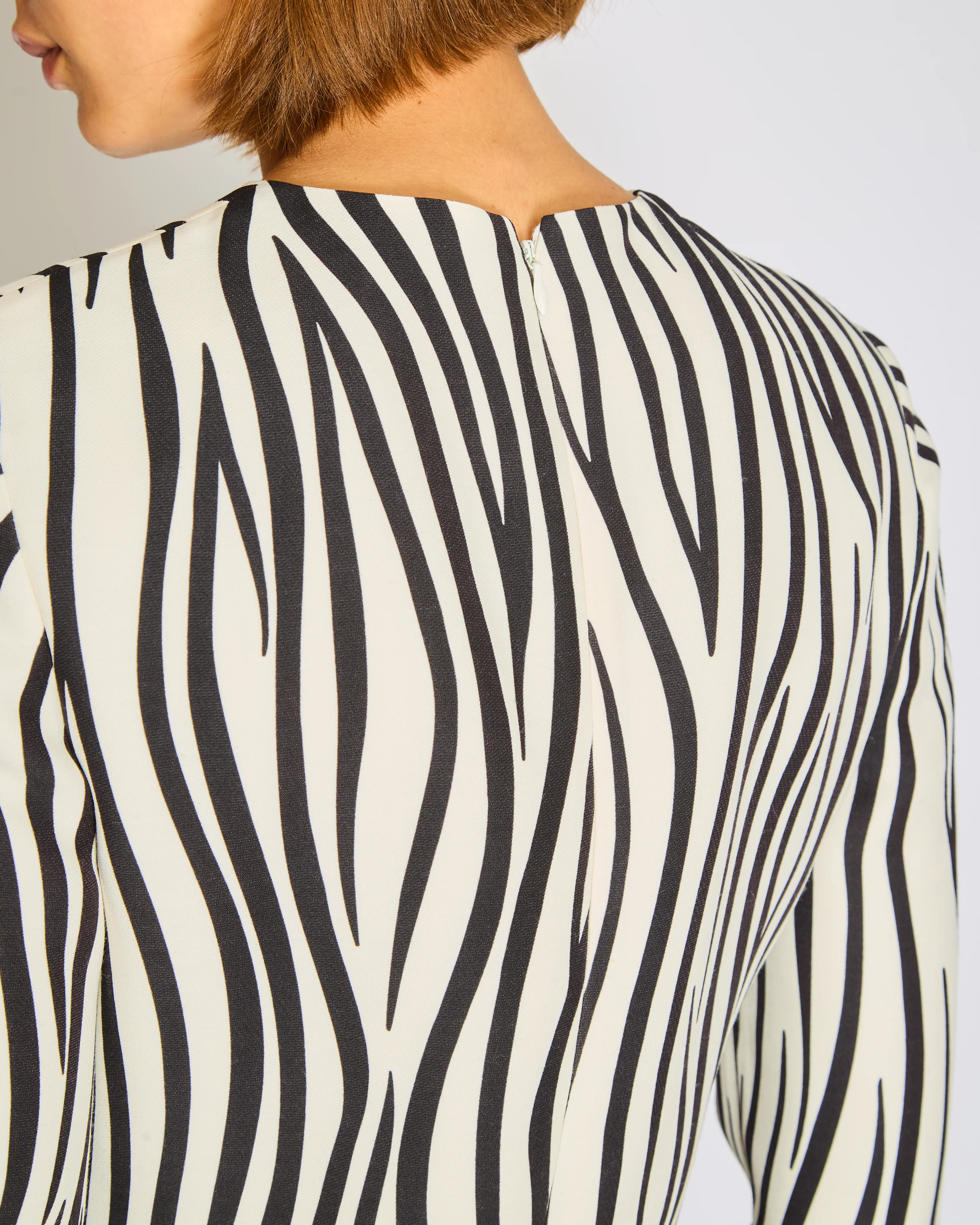 Valentino Black, Cream Long Sleeve Zebra Print Playsuit Size IT 40 (UK 8) - Image 3