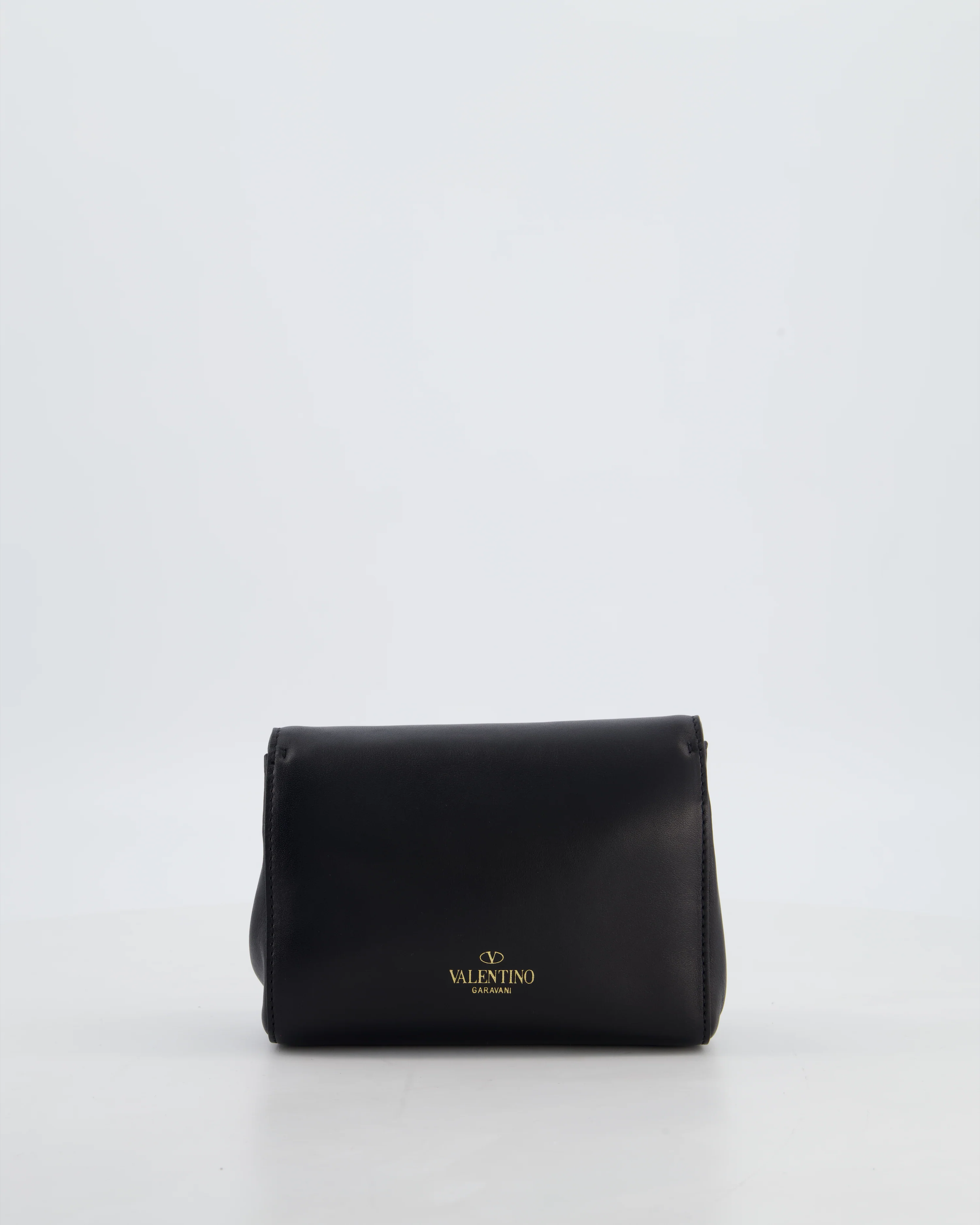 Valentino Black Mini Leather Rockstud Bow Crossbody Bag with Champagne Gold Hardware - Image 7