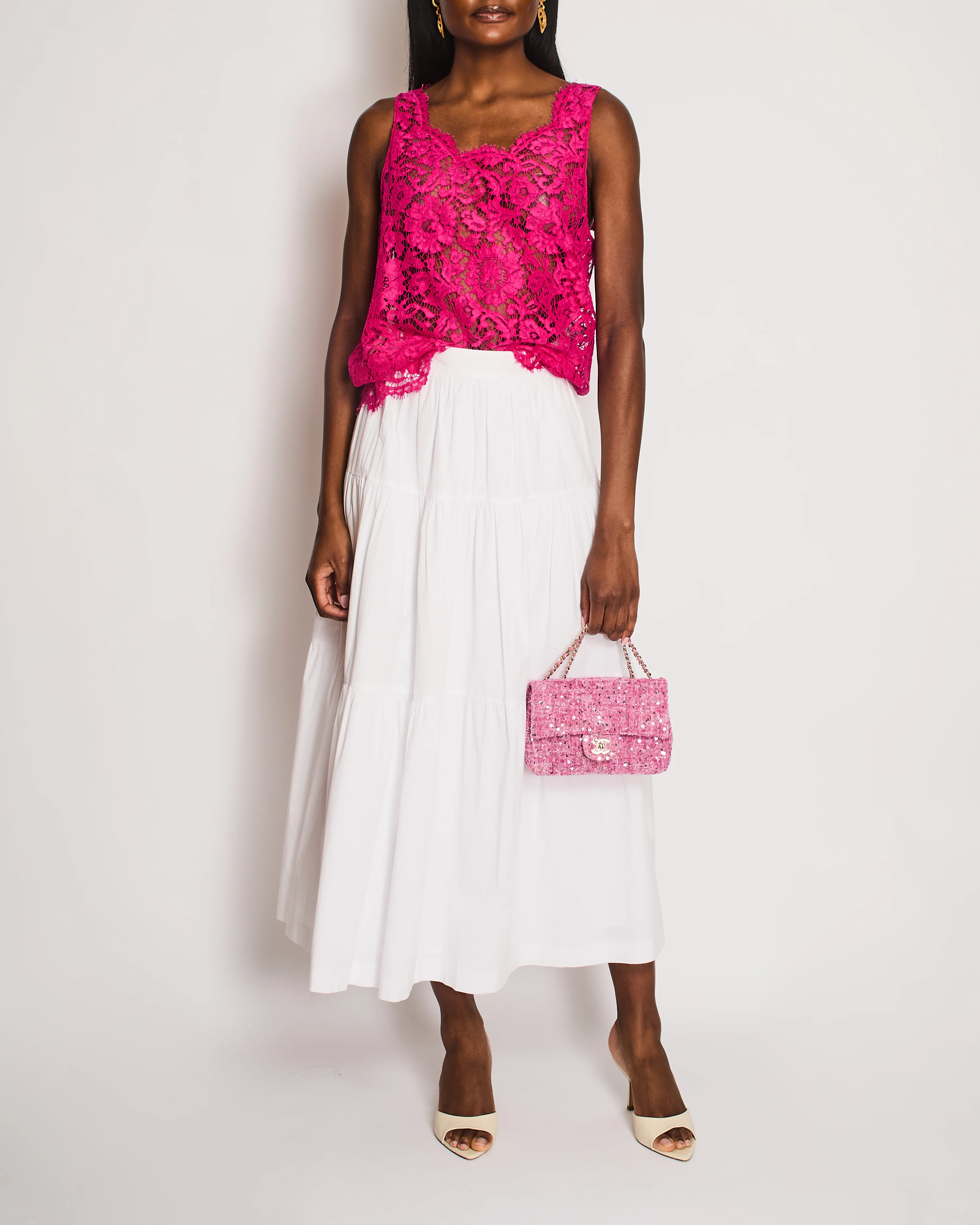 Valentino Fuchsia Lace Top Size IT 40 (UK 8)