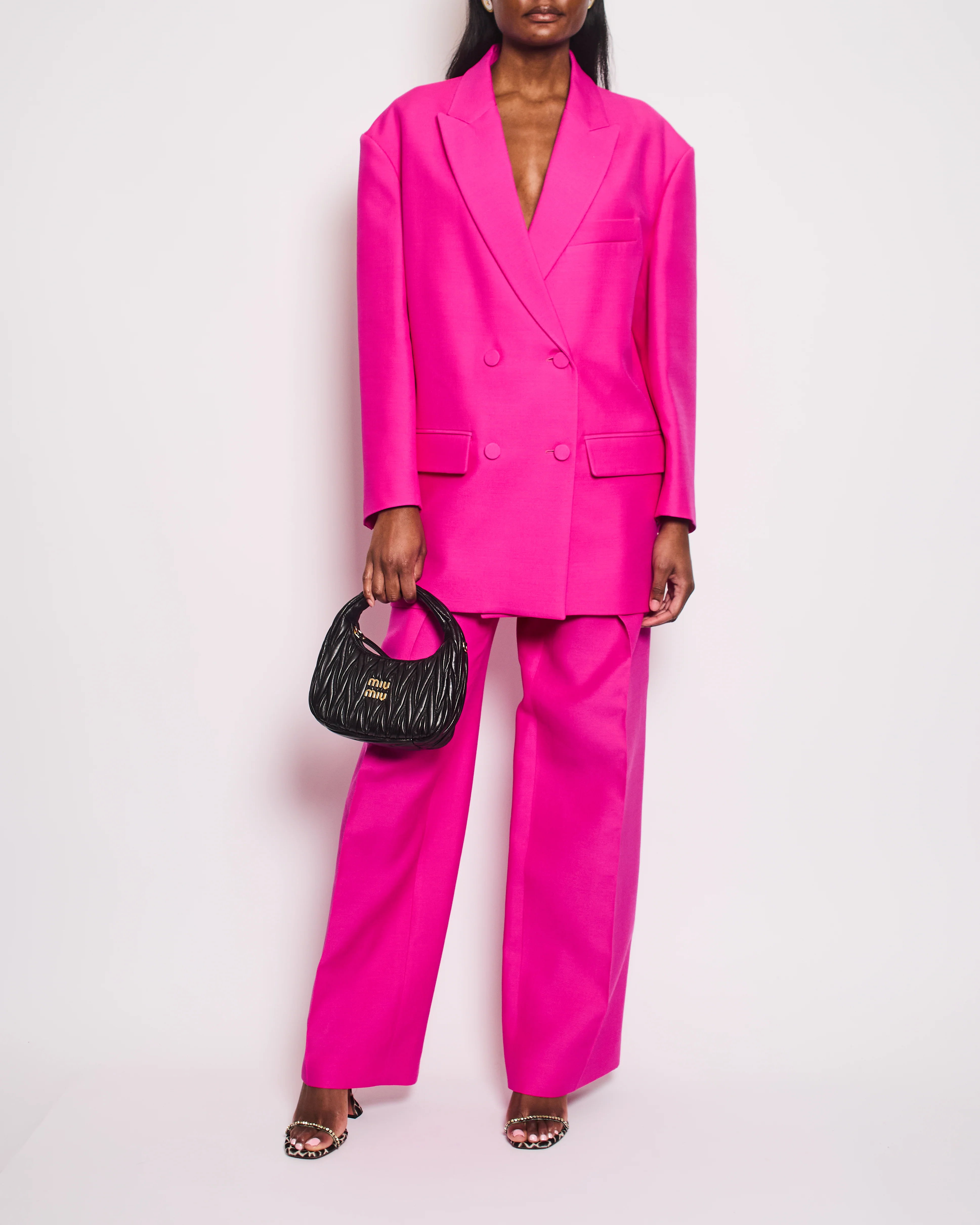 Valentino Hot Pink Blazer Jacket and Matching Trousers Set Size IT 42 (UK 10)