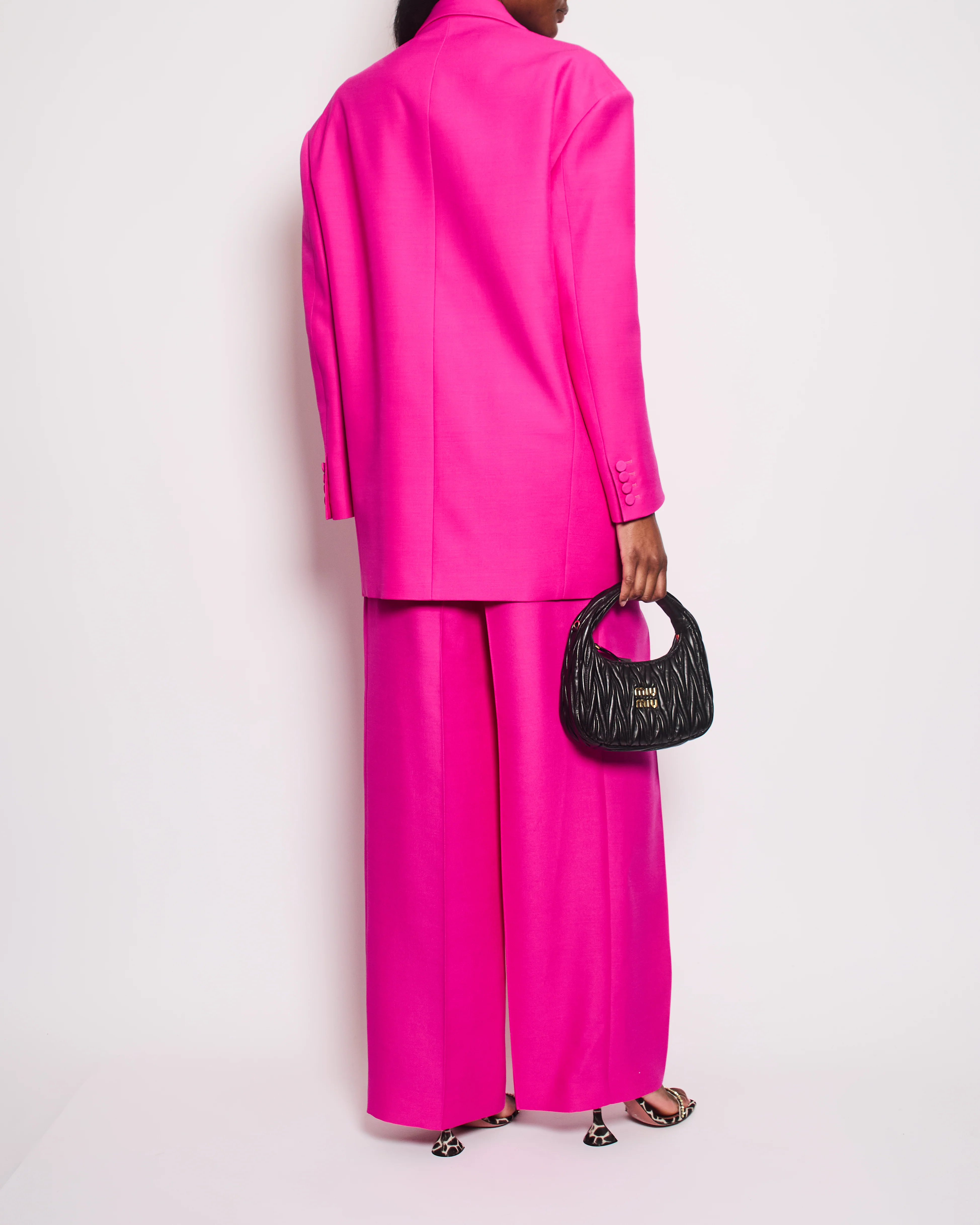 Valentino Hot Pink Blazer Jacket and Matching Trousers Set Size IT 42 (UK 10) - Image 2