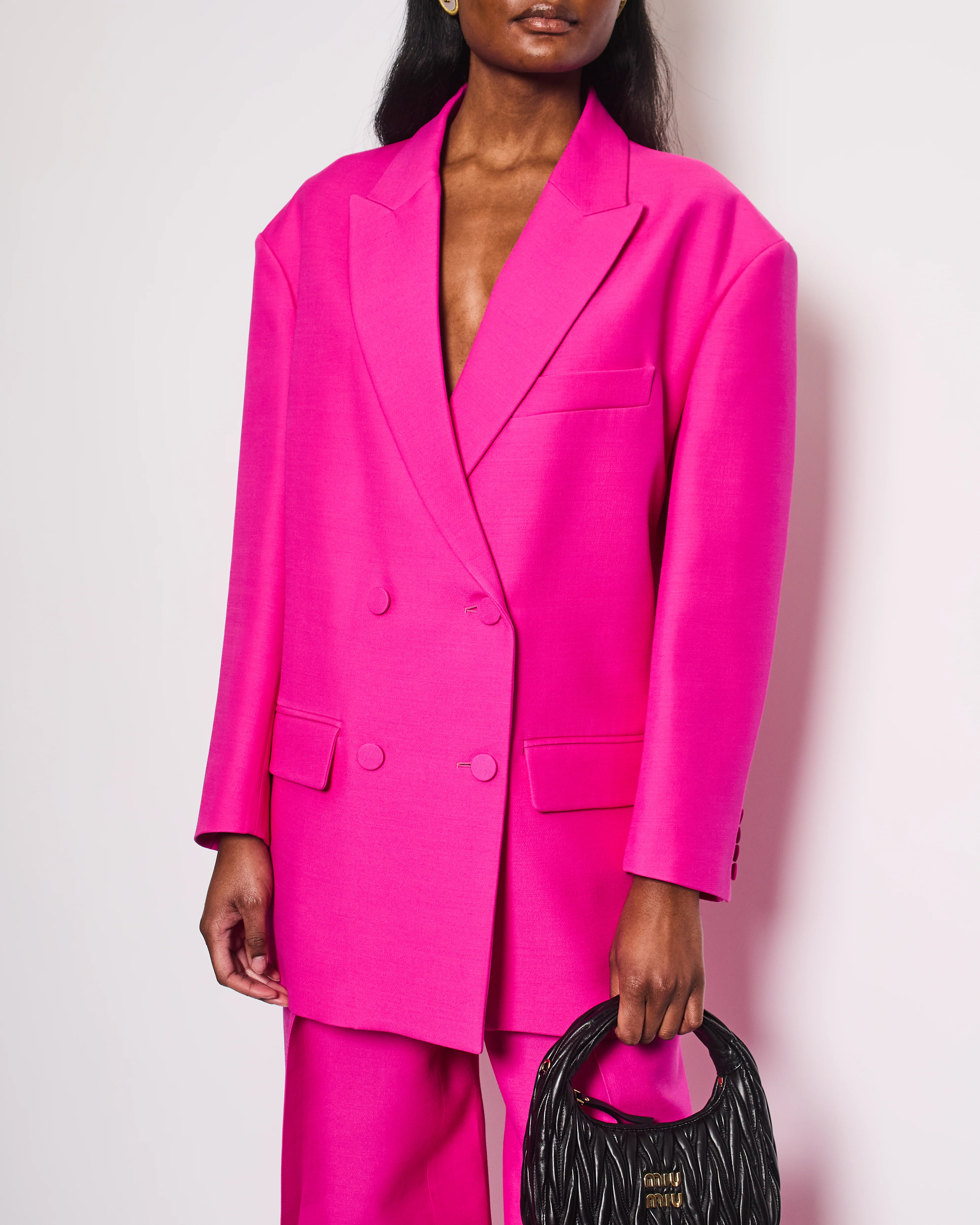 Valentino Hot Pink Blazer Jacket and Matching Trousers Set Size IT 42 (UK 10) - Image 3
