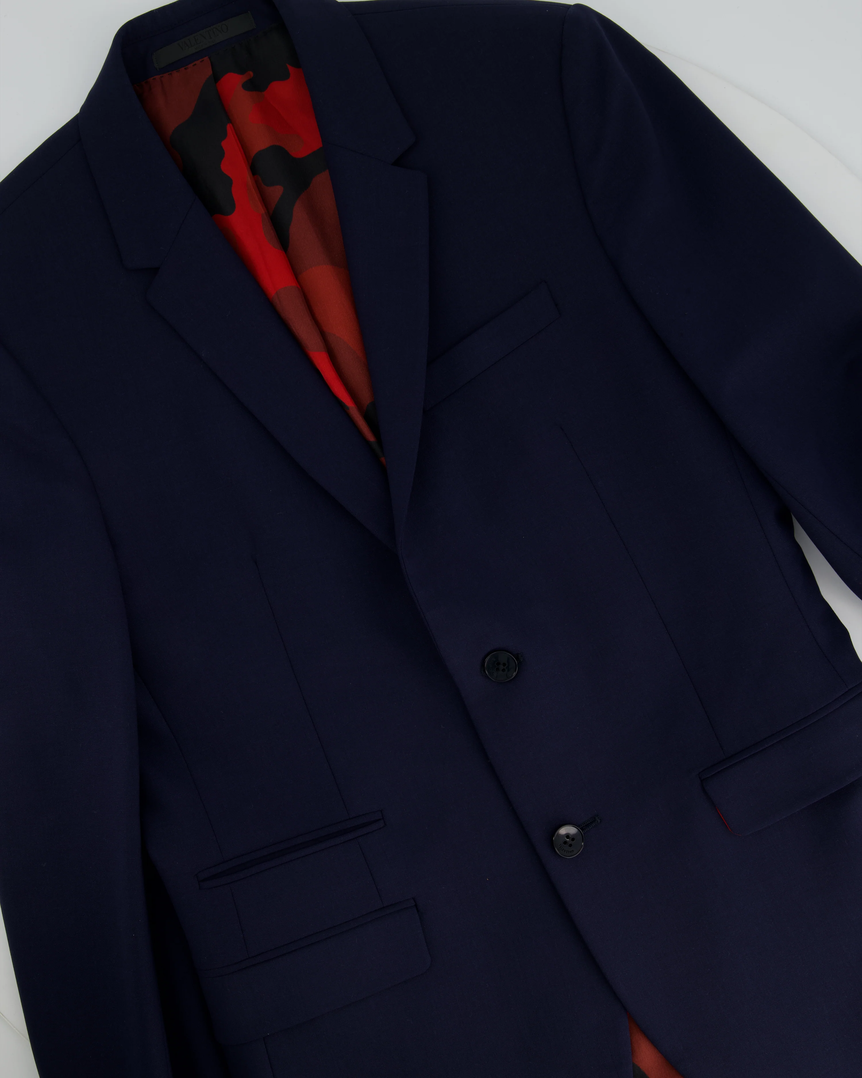 Valentino Menswear Navy Tailored Blazer with Red Interior Size IT 44 (UK 34) - Image 3