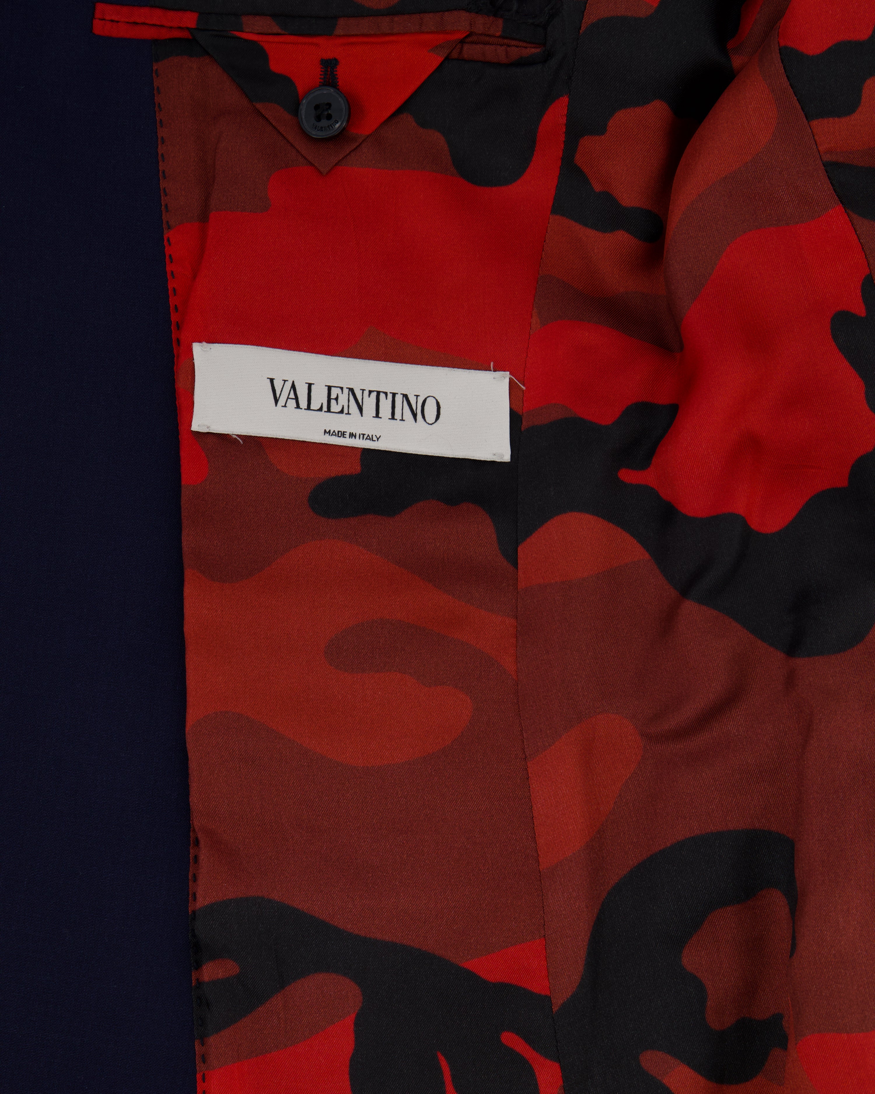 Valentino Menswear Navy Tailored Blazer with Red Interior Size IT 44 (UK 34) - Image 5