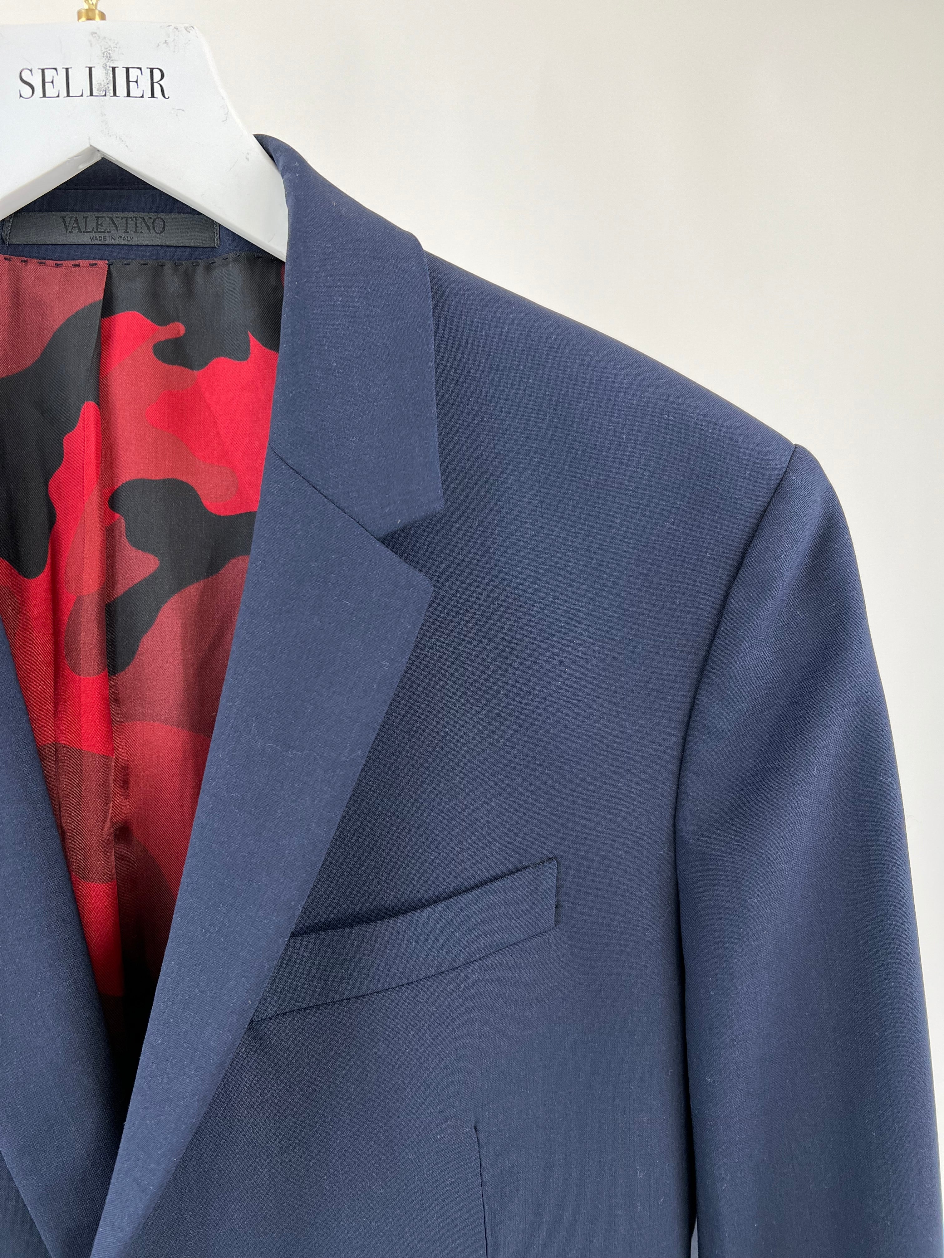 Valentino Menswear Navy Tailored Blazer with Red Interior Size IT 44 (UK 34) - Image 8