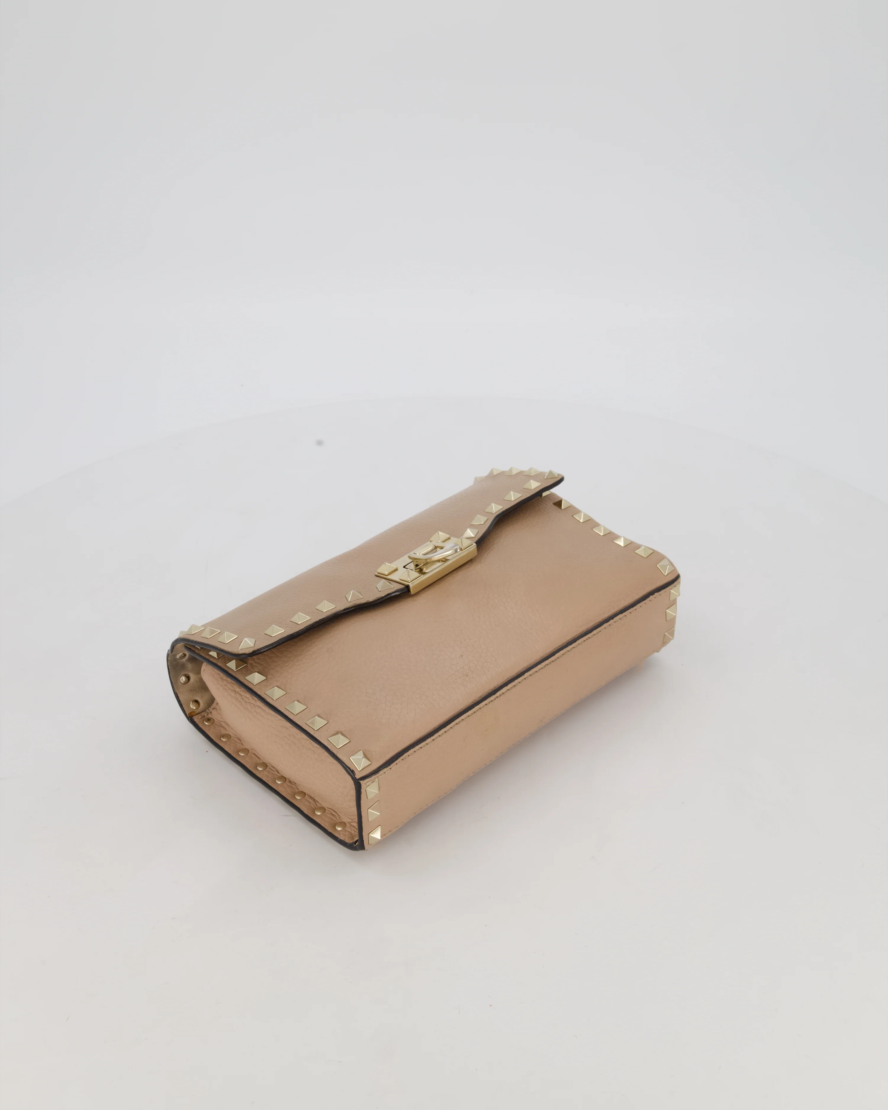 Valentino Nude Beige Rocksud Alcove Bag in Calfskin Leather with Gold Hardware - Image 18