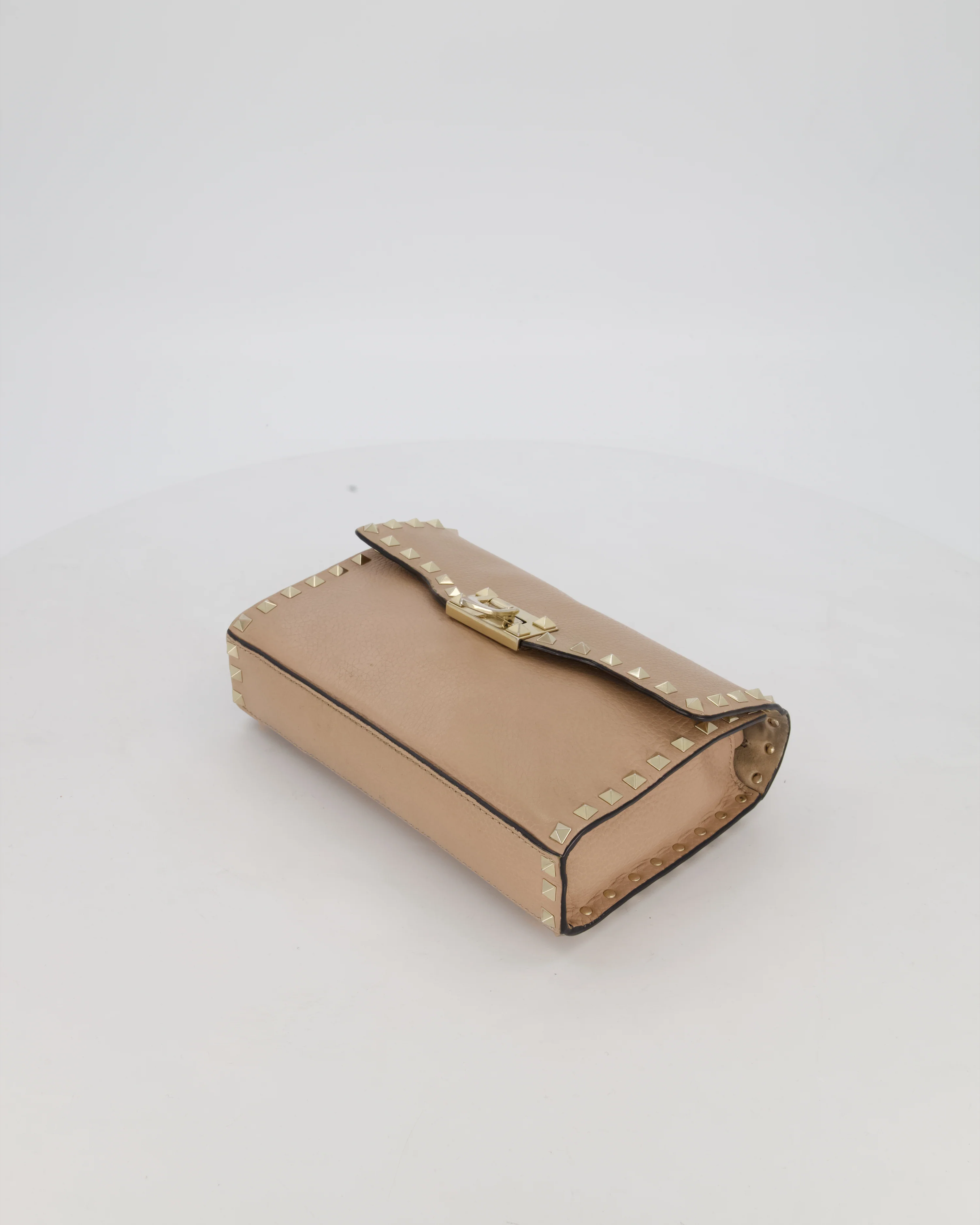 Valentino Nude Beige Rocksud Alcove Bag in Calfskin Leather with Gold Hardware - Image 19
