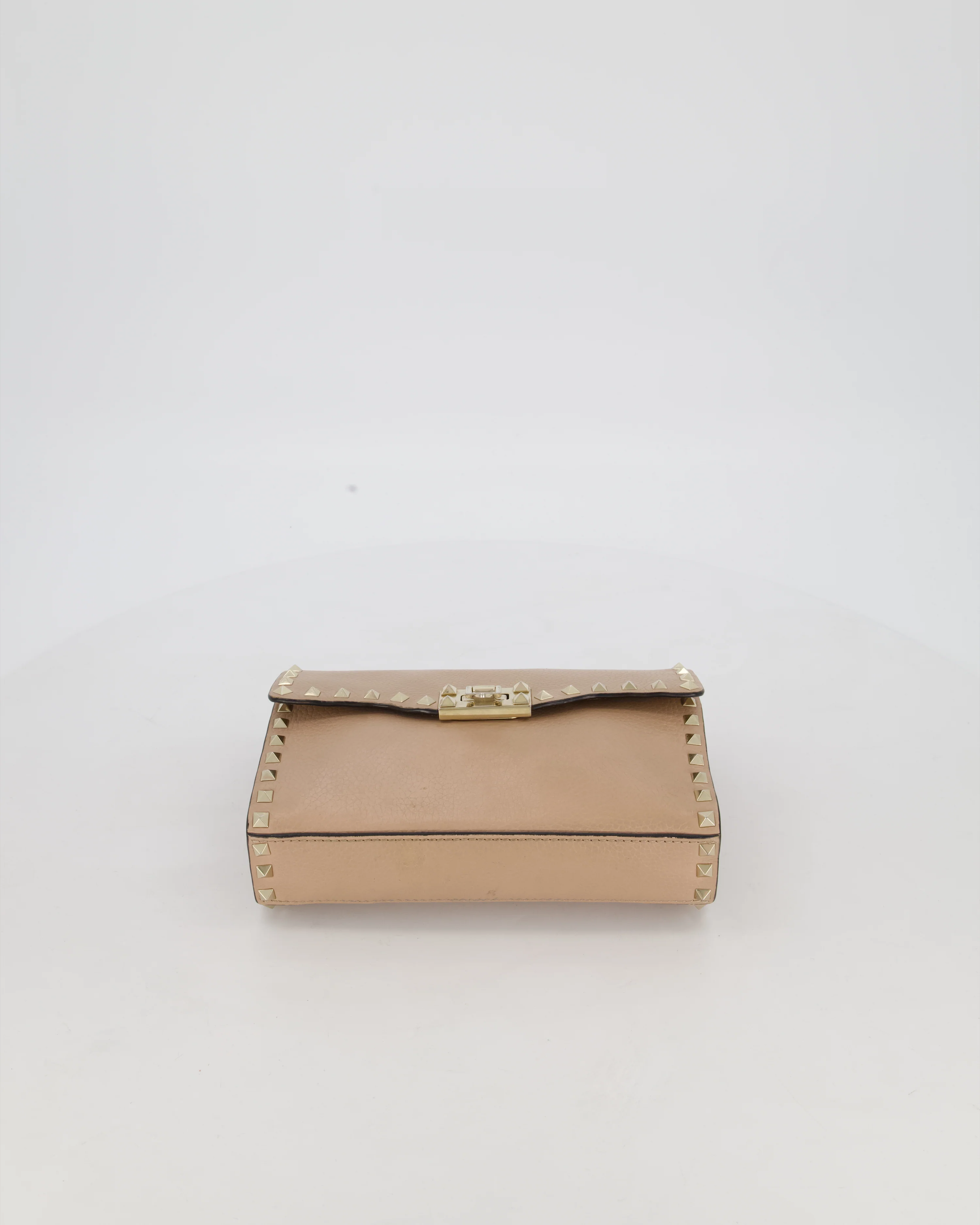 Valentino Nude Beige Rocksud Alcove Bag in Calfskin Leather with Gold Hardware - Image 20