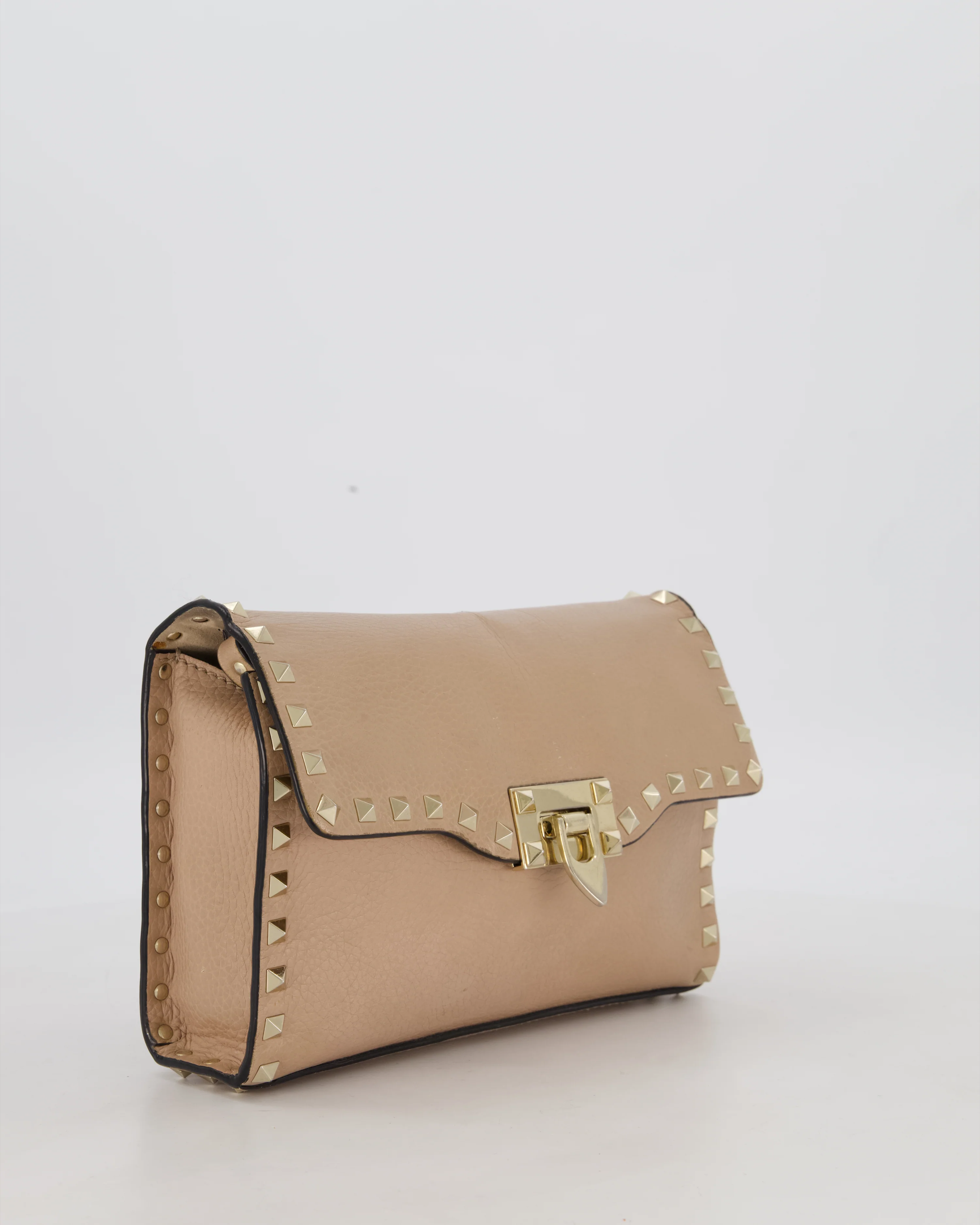 Valentino Nude Beige Rocksud Alcove Bag in Calfskin Leather with Gold Hardware - Image 4