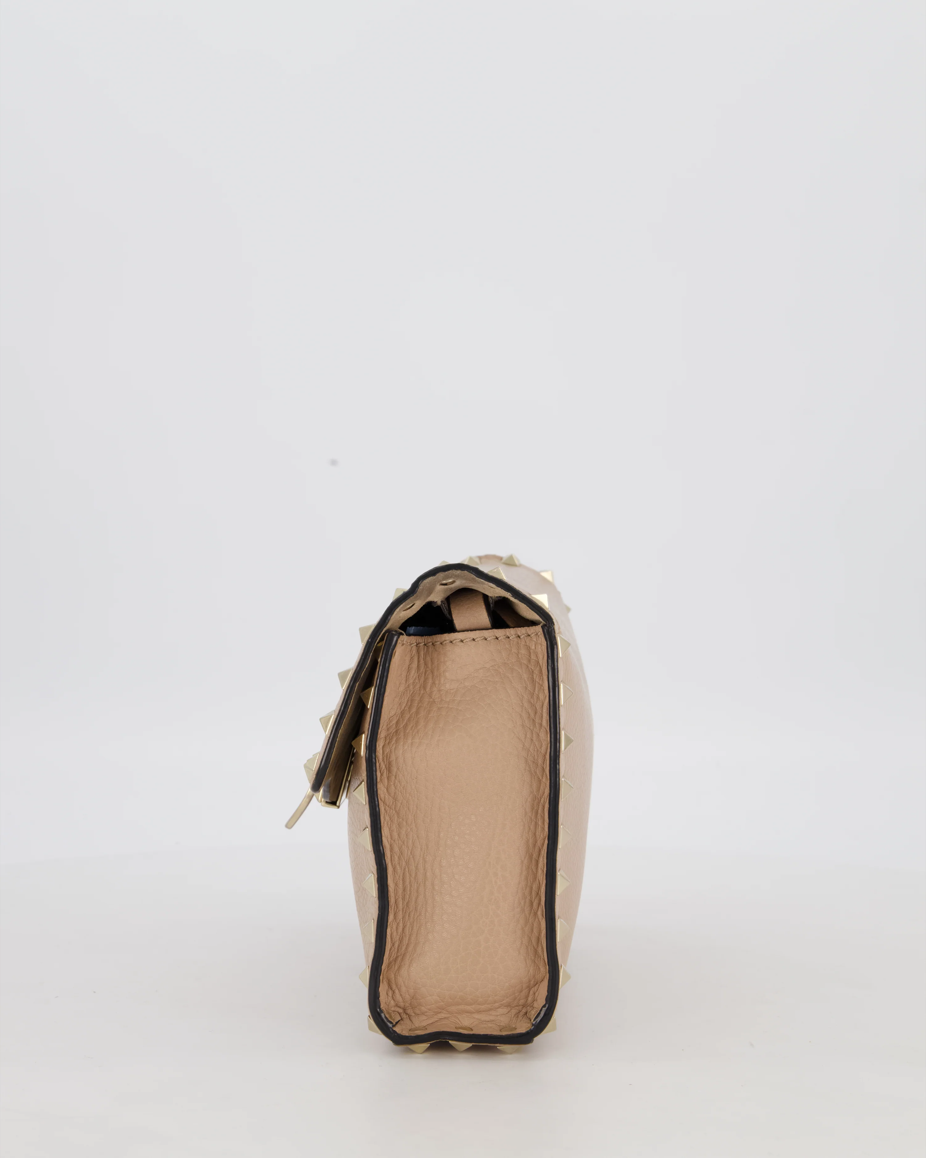 Valentino Nude Beige Rocksud Alcove Bag in Calfskin Leather with Gold Hardware - Image 6
