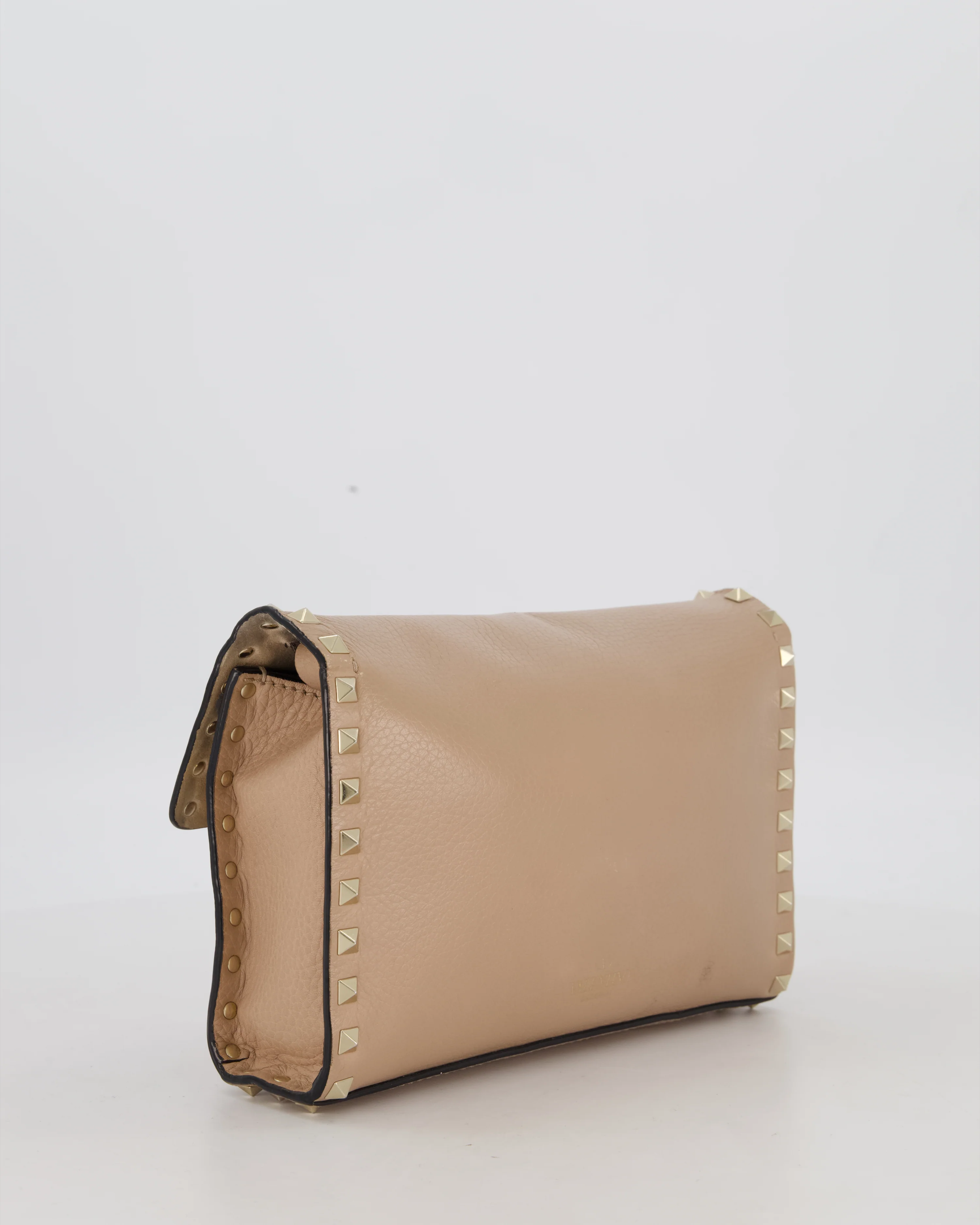 Valentino Nude Beige Rocksud Alcove Bag in Calfskin Leather with Gold Hardware - Image 9