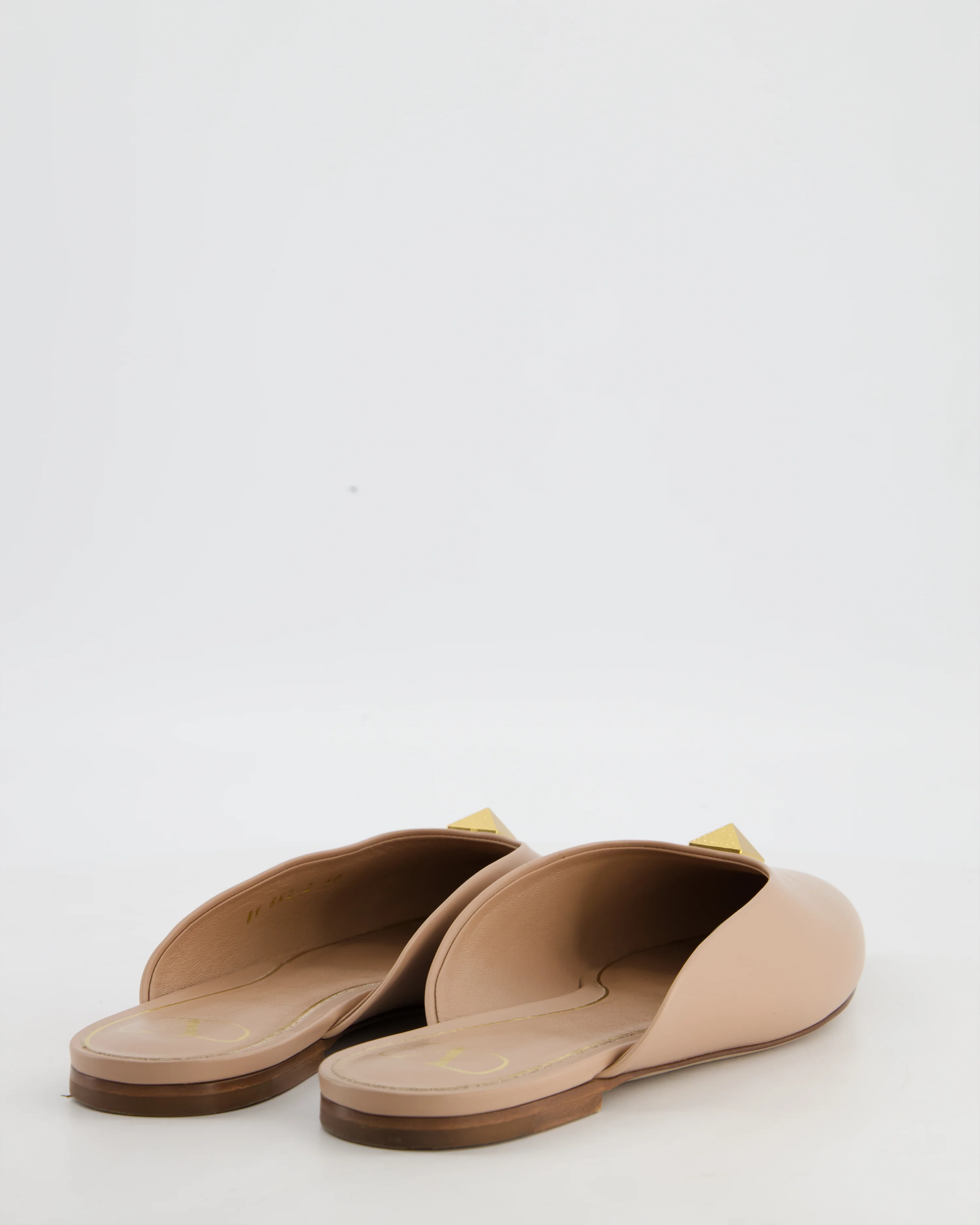 Valentino Nude Leather Roman Stud Pointed Mules Size EU 40 RRP £420 - Image 3