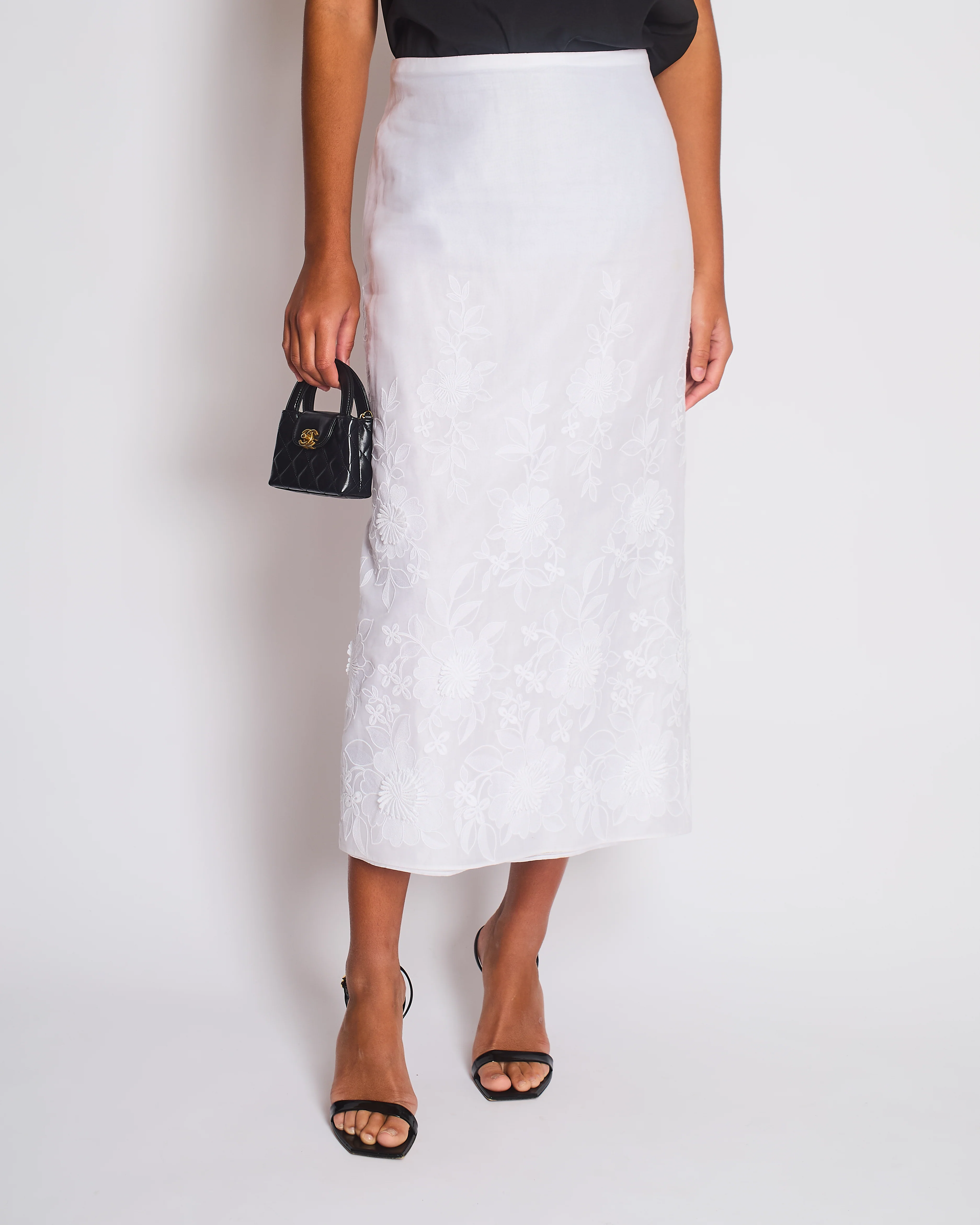 Valentino White Floral Embroidered Maxi Skirt Size IT 42 (UK 10) RRP £2,800 - Image 2